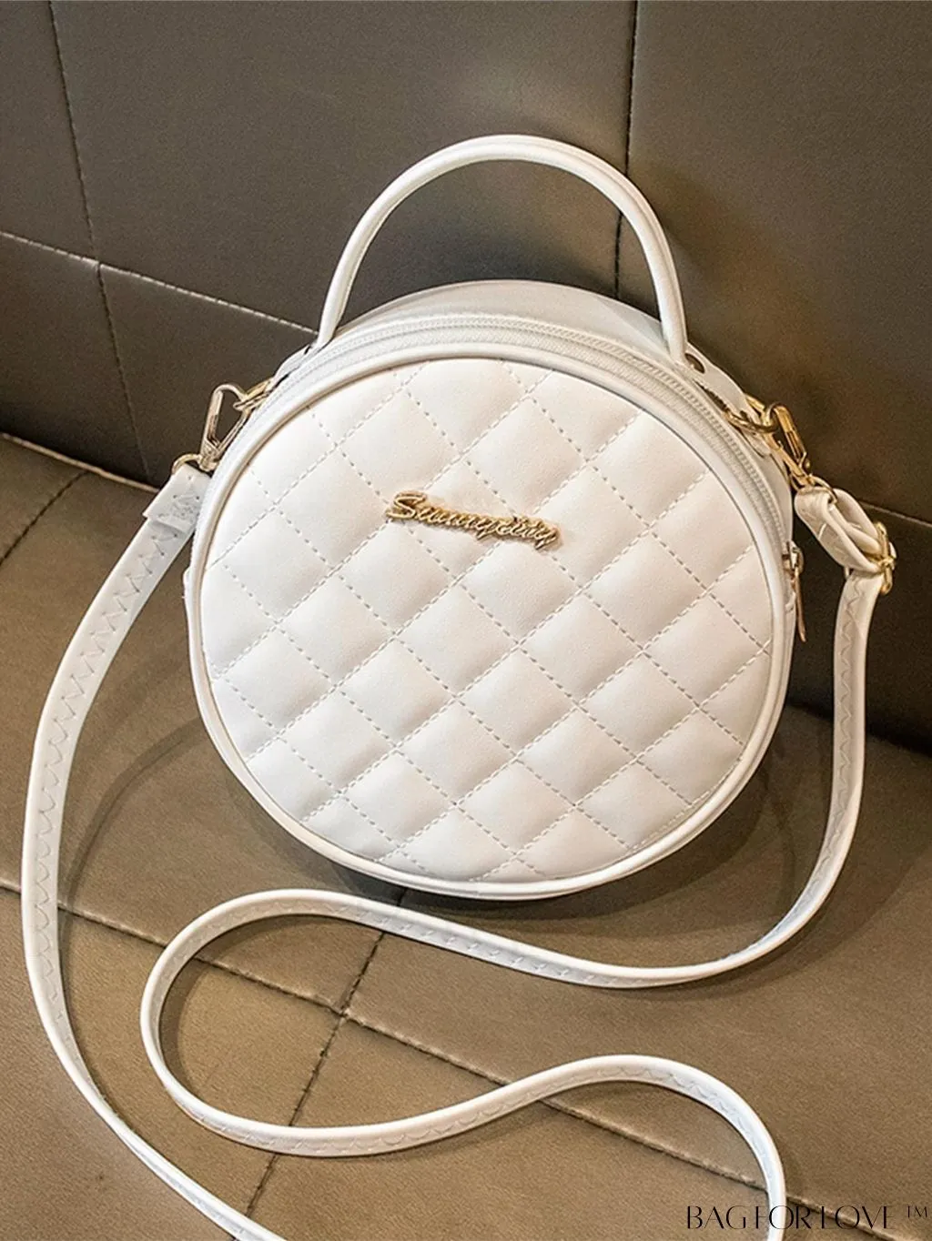 BagForLove - Compact Metallic Circle Bag with Decorative Satchel Design