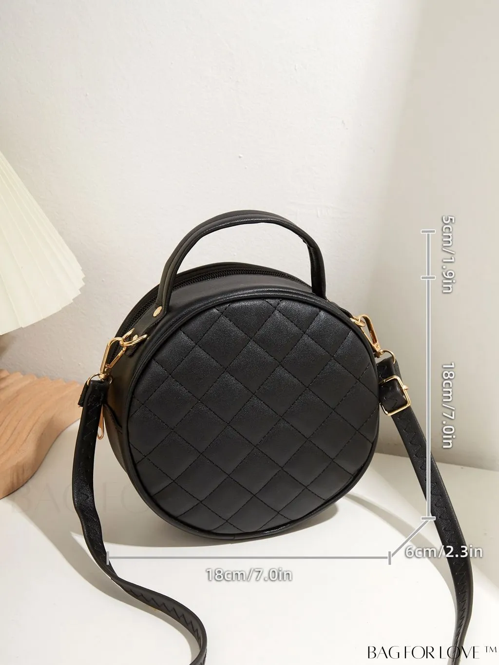 BagForLove - Compact Metallic Circle Bag with Decorative Satchel Design