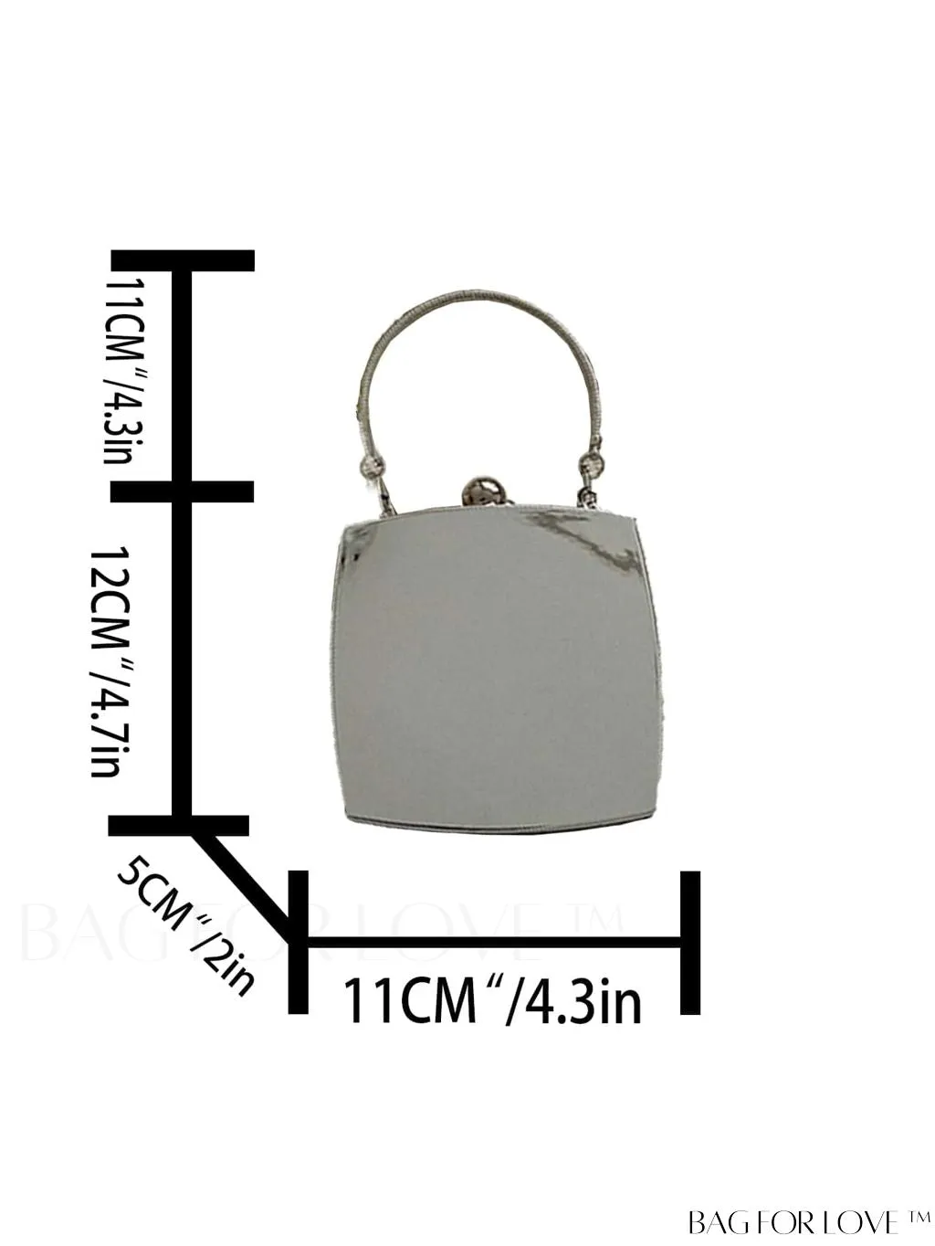 BagForLove - Compact Metallic Gloss Handbag with Avant-Garde Style and Metal Chain Strap