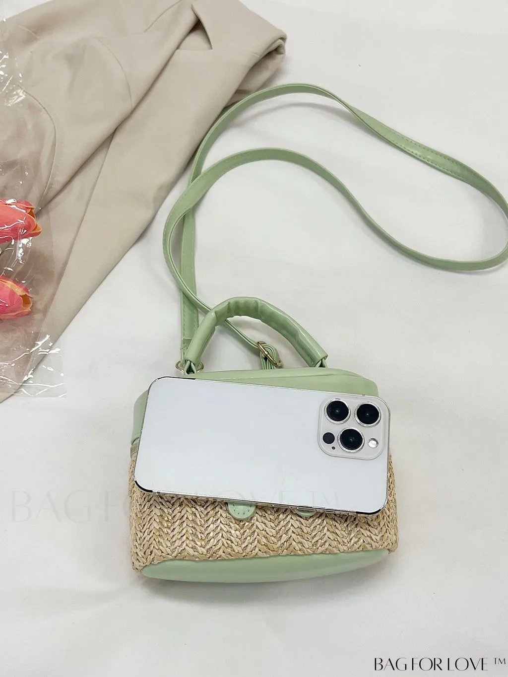 BagForLove - Compact Multicolored Straw Handbag