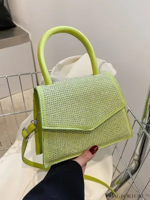 BagForLove - Compact Rivet-Embellished Shoulder Tote with Adjustable Strap