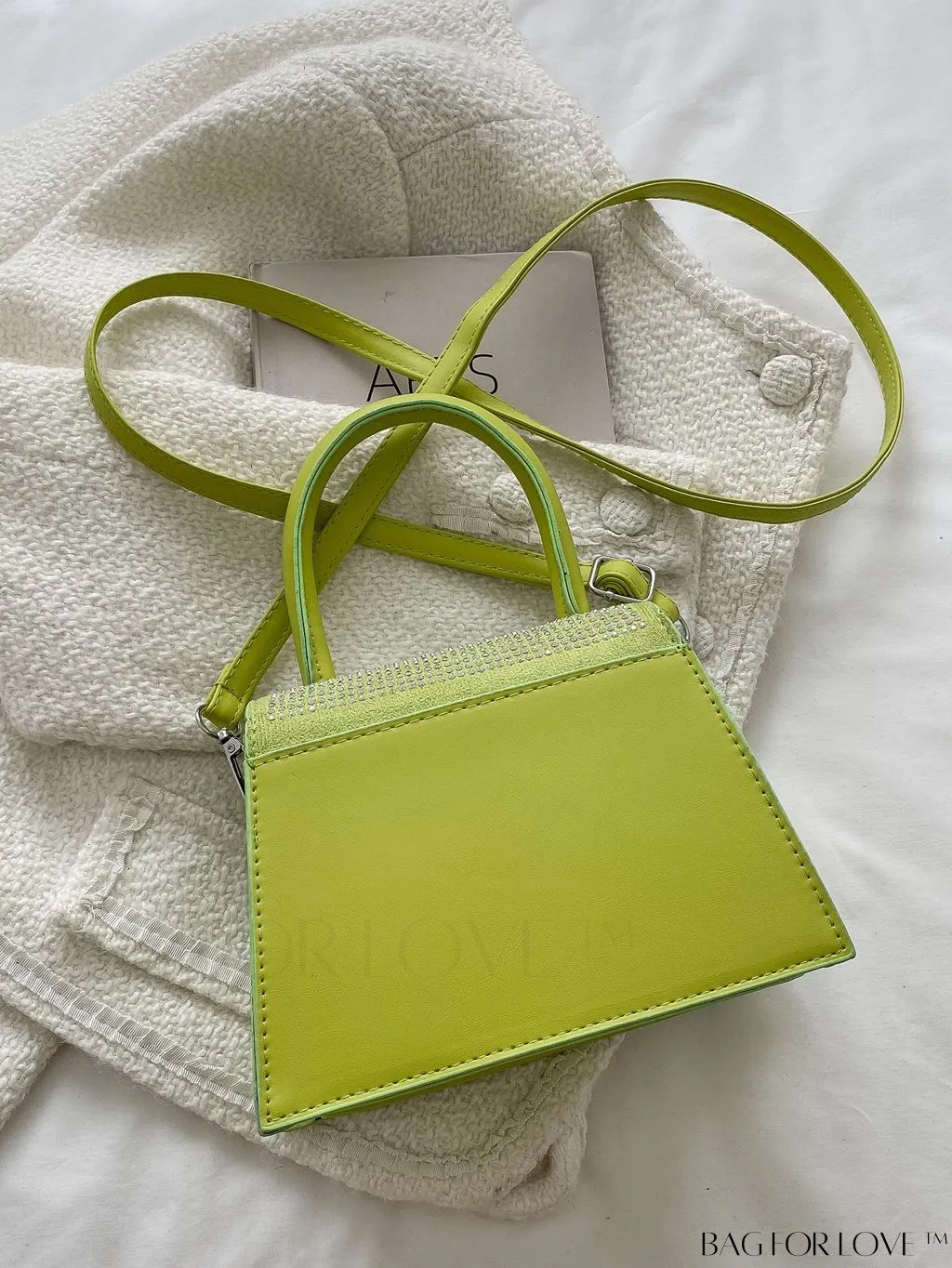 BagForLove - Compact Rivet-Embellished Shoulder Tote with Adjustable Strap