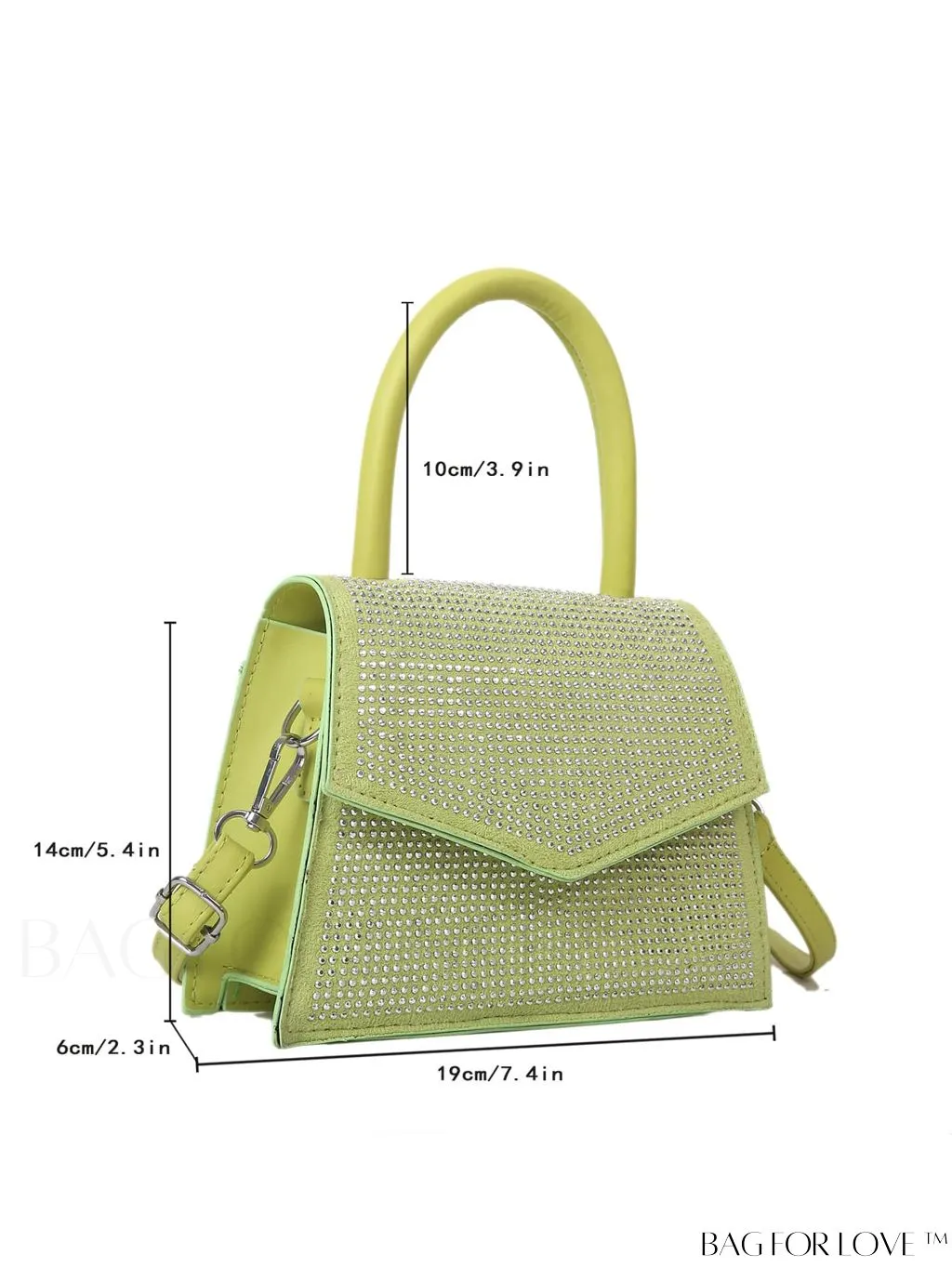 BagForLove - Compact Rivet-Embellished Shoulder Tote with Adjustable Strap