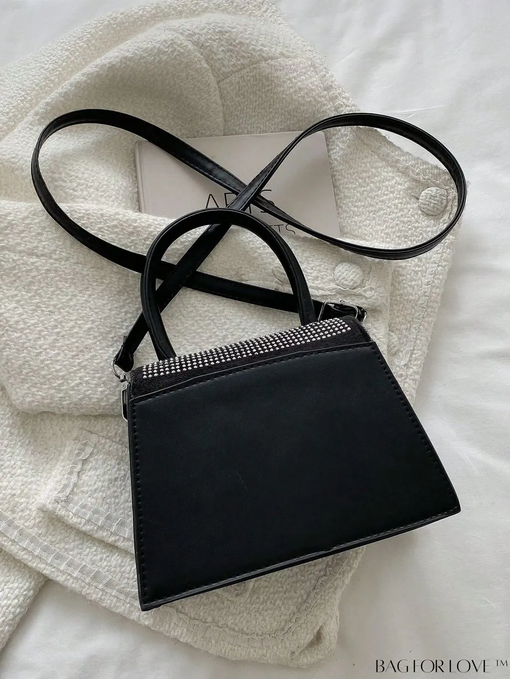 BagForLove - Compact Rivet-Embellished Shoulder Tote with Adjustable Strap