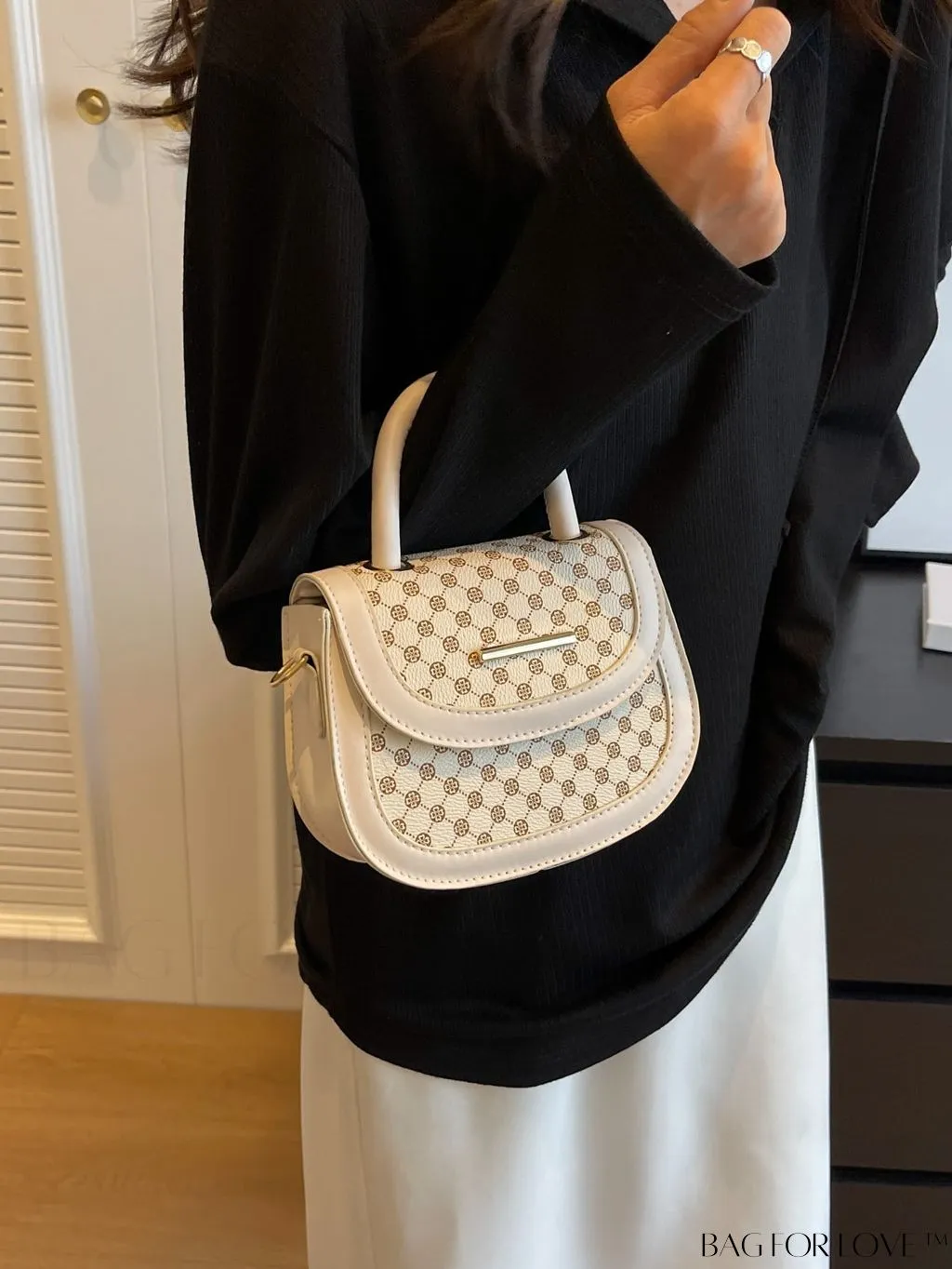 BagForLove - Compact Stylish Printed Handbag with Adjustable Shoulder Strap