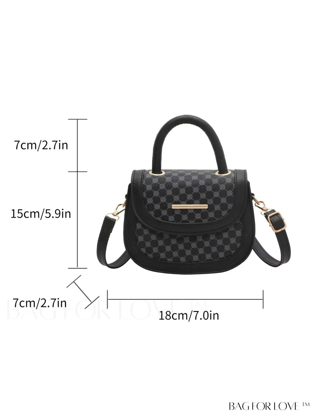 BagForLove - Compact Stylish Printed Handbag with Adjustable Shoulder Strap