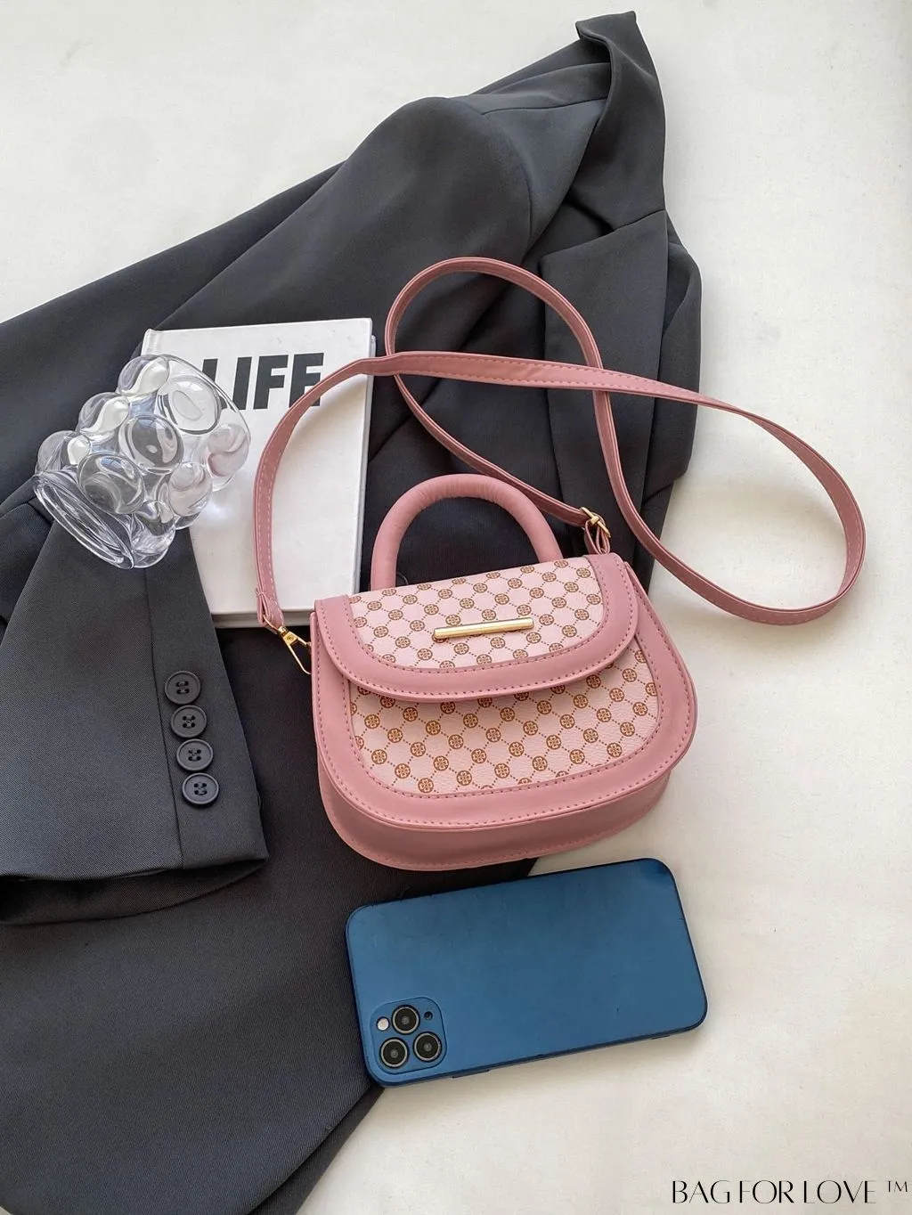 BagForLove - Compact Stylish Printed Handbag with Adjustable Shoulder Strap