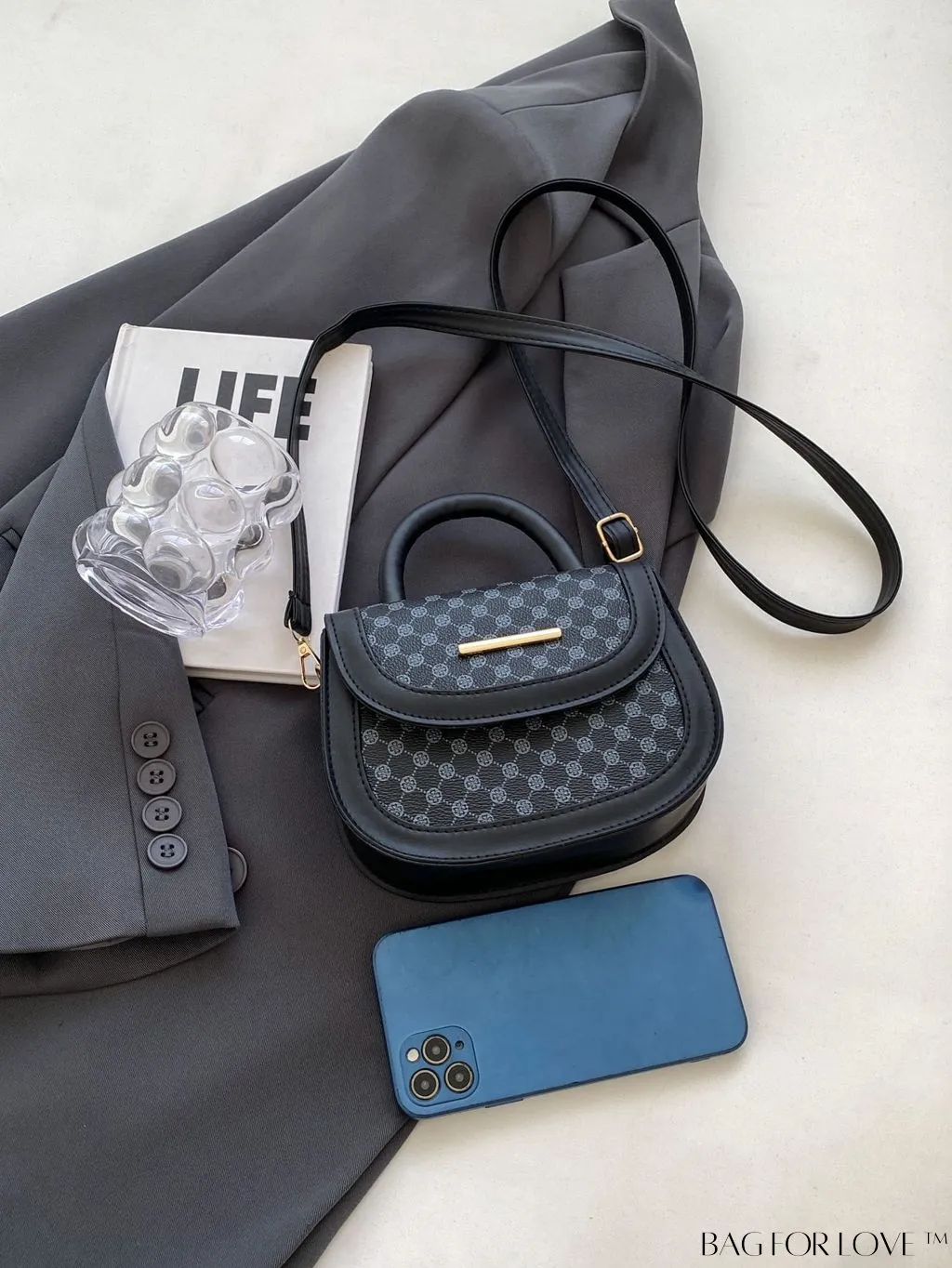 BagForLove - Compact Stylish Printed Handbag with Adjustable Shoulder Strap