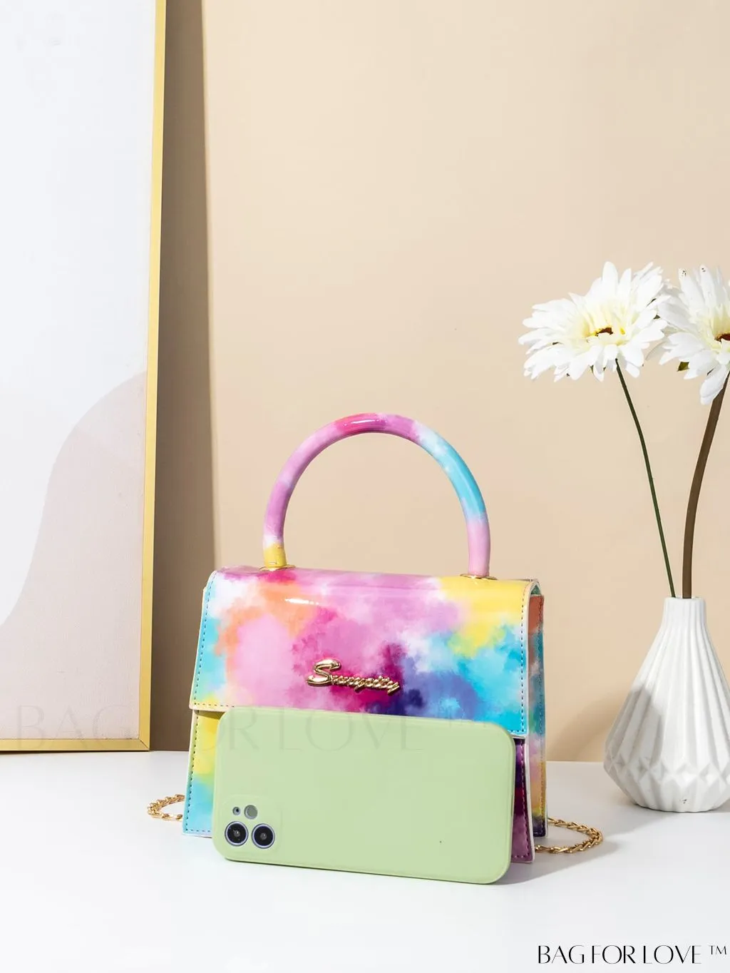 BagForLove - Compact Tie-Dye Chain Flap Bag