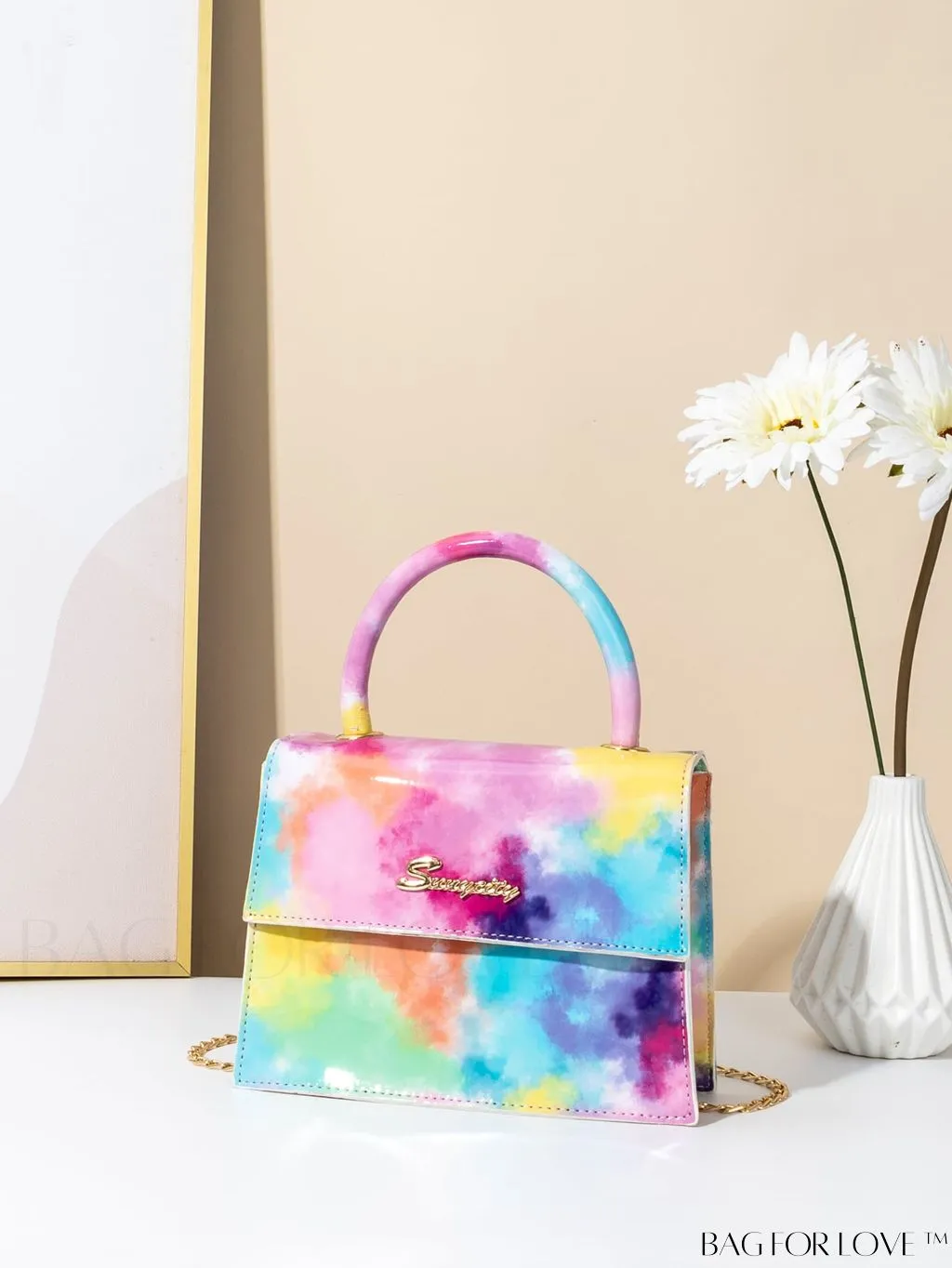 BagForLove - Compact Tie-Dye Chain Flap Bag