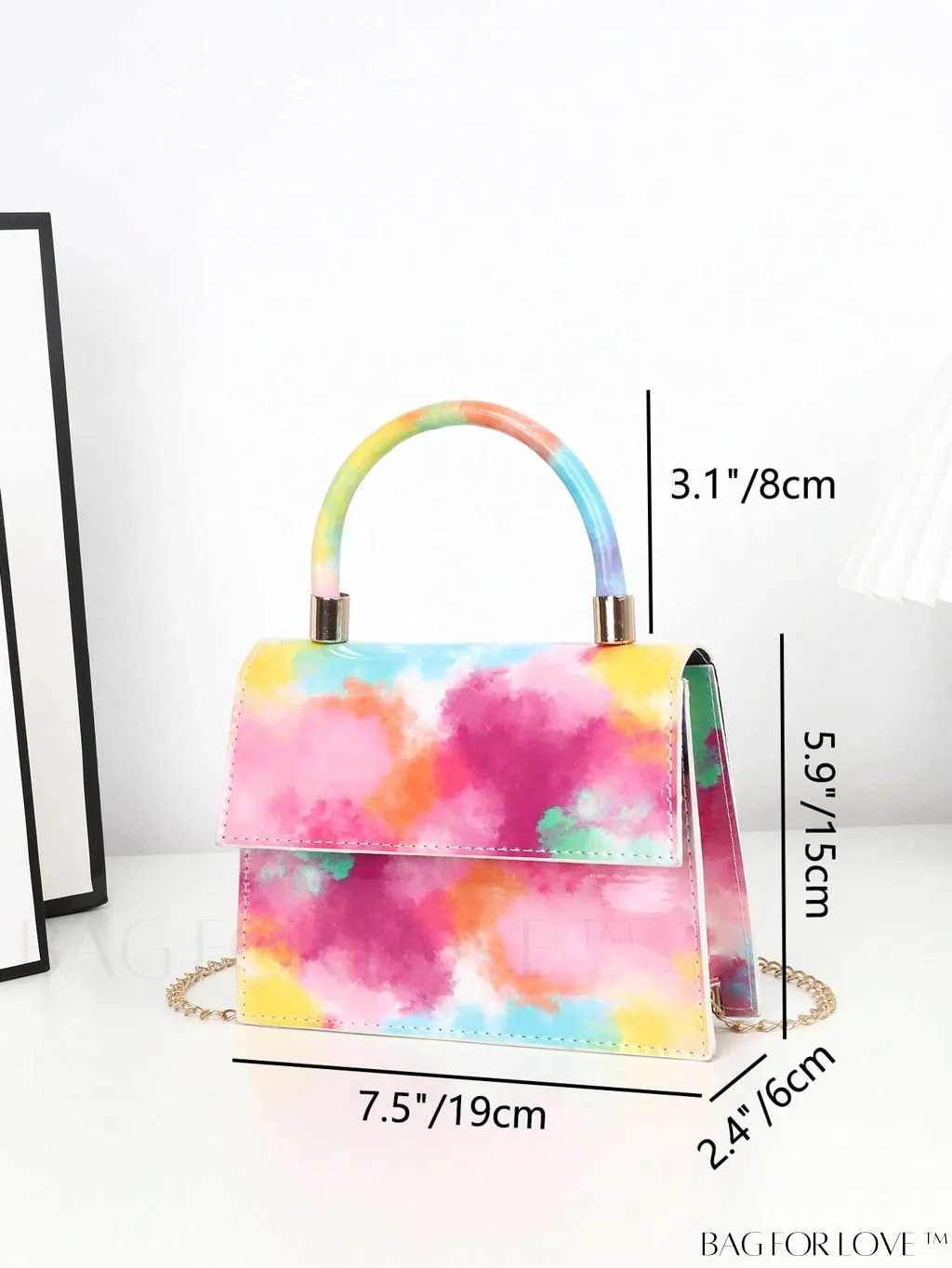 BagForLove - Compact Tie-Dye Chain Flap Bag
