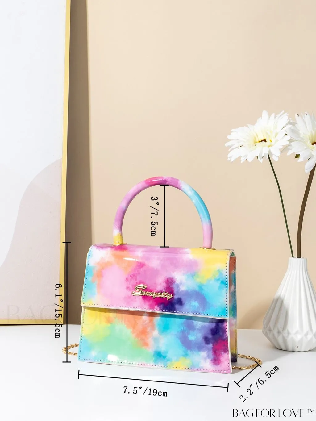 BagForLove - Compact Tie-Dye Chain Flap Bag