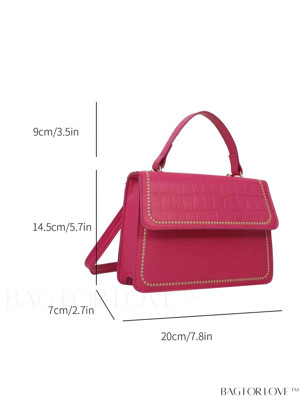 BagForLove - Crocodile Embossed Square Mini Bag with Top Handle