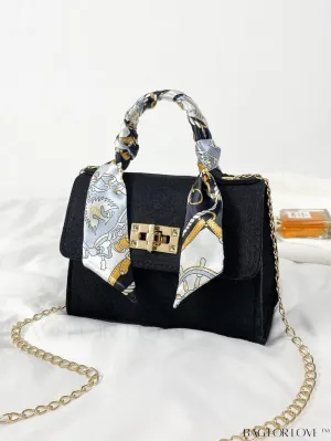 BagForLove - Felt Mini Square Bag with Chain Strap and Twist Lock