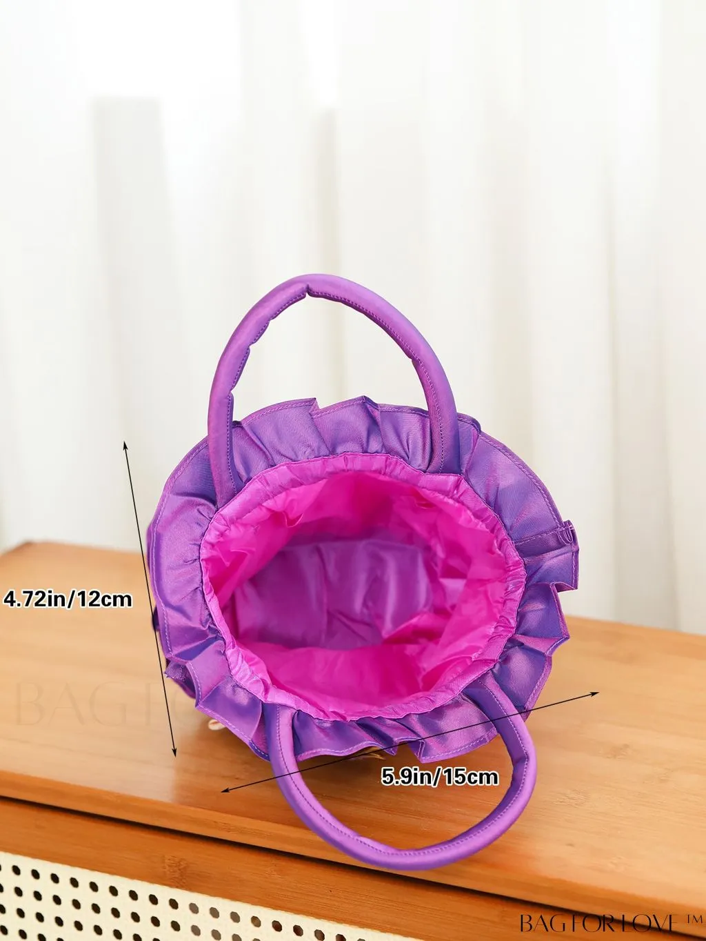 BagForLove - Floral Mini Drawstring Handbag with Elegant Decoration