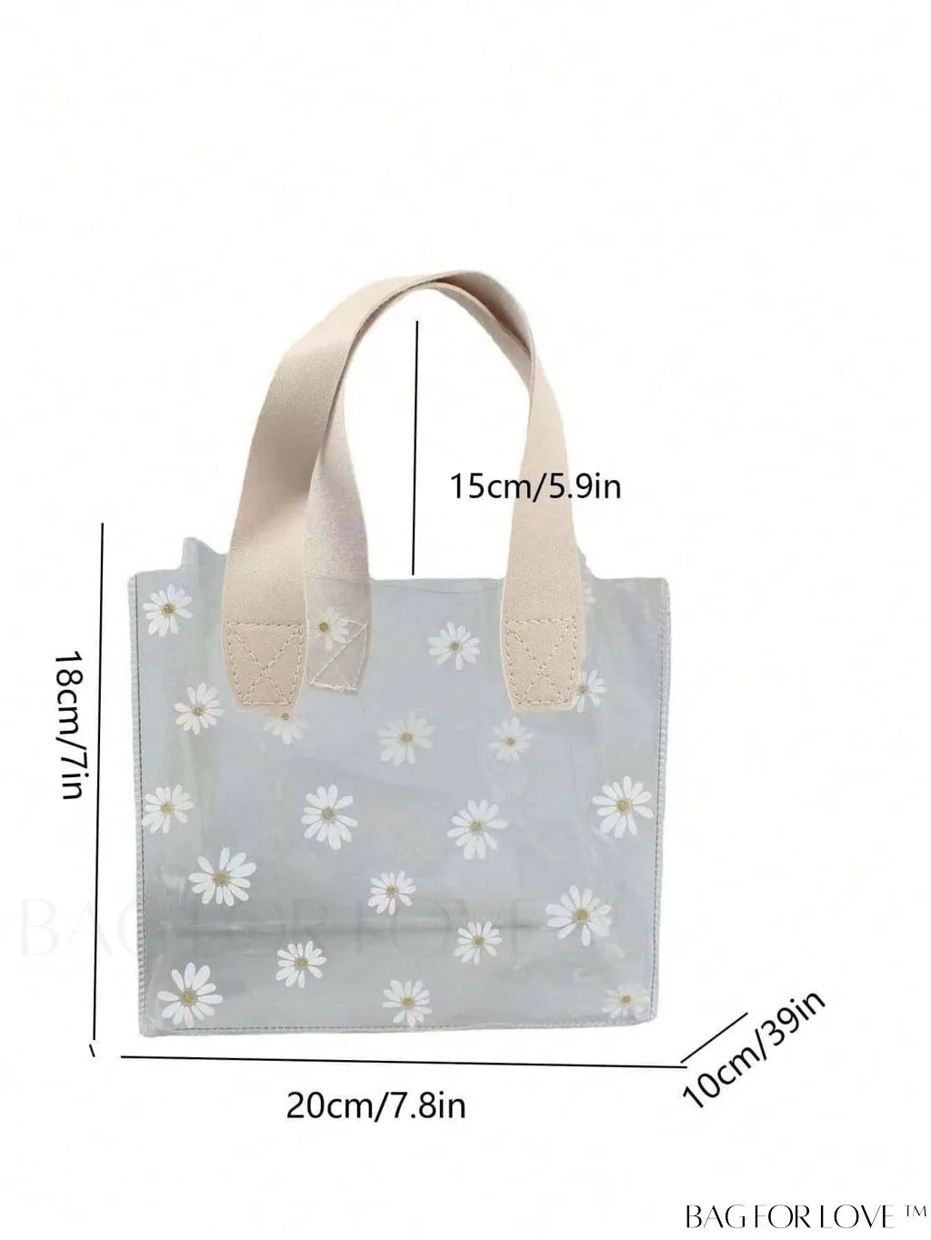 BagForLove - Flower Print PVC Gift Bag - Elegant Clear Wrapping for Party & Holiday Gifts