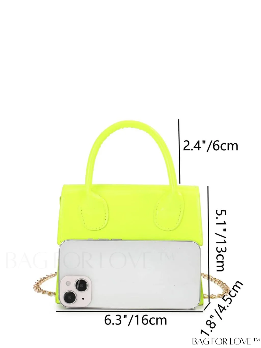 BagForLove - Funky Neon Pink Mini Square Bag with Chain Flap - PU Leather