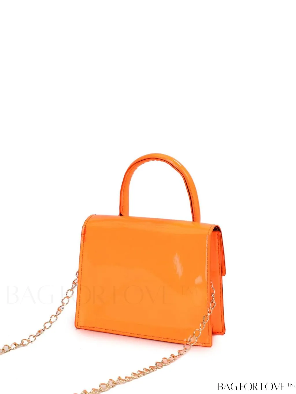 BagForLove - Funky Neon Pink Mini Square Bag with Chain Flap - PU Leather