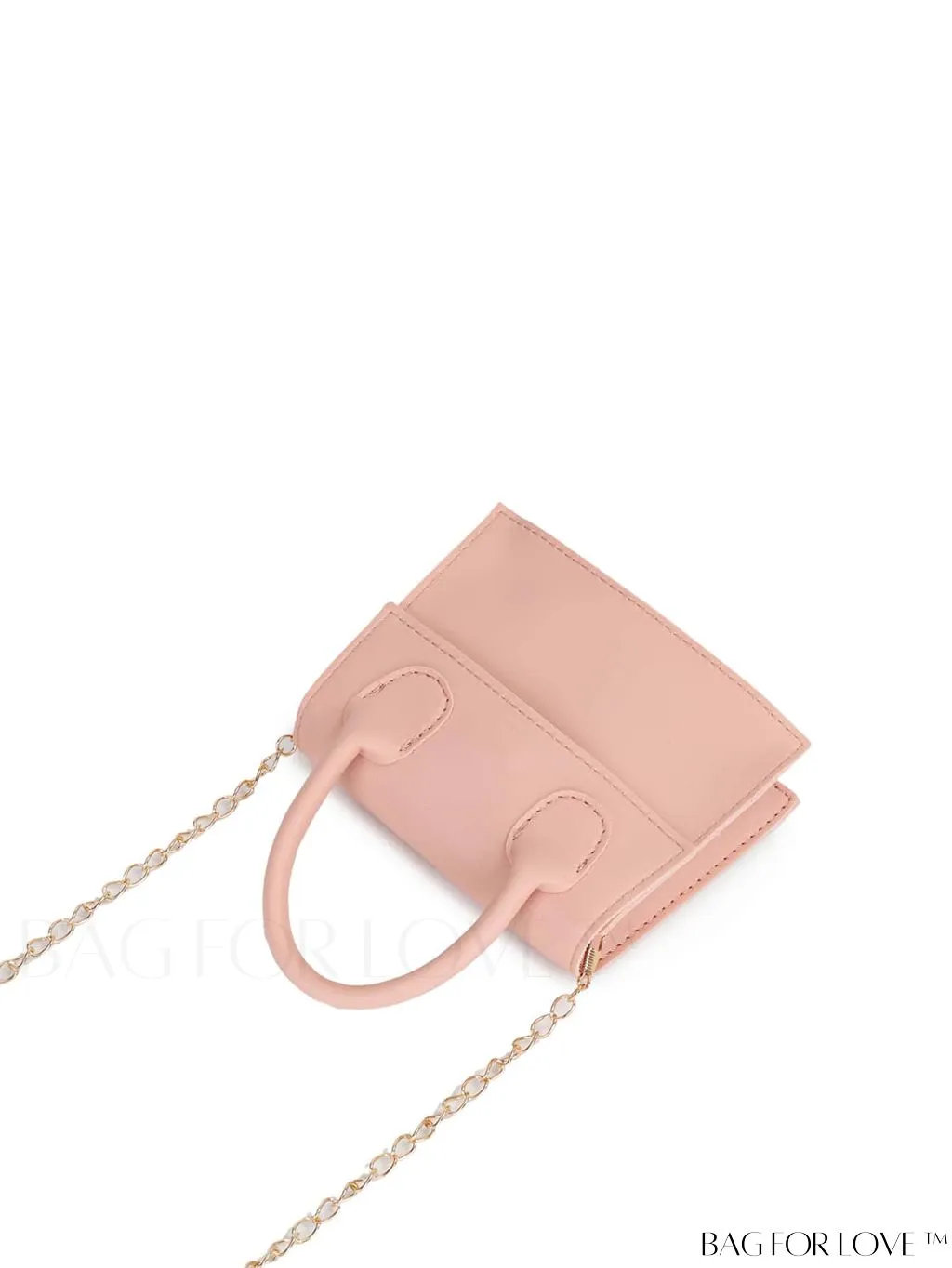 BagForLove - Funky Neon Pink Mini Square Bag with Chain Flap - PU Leather