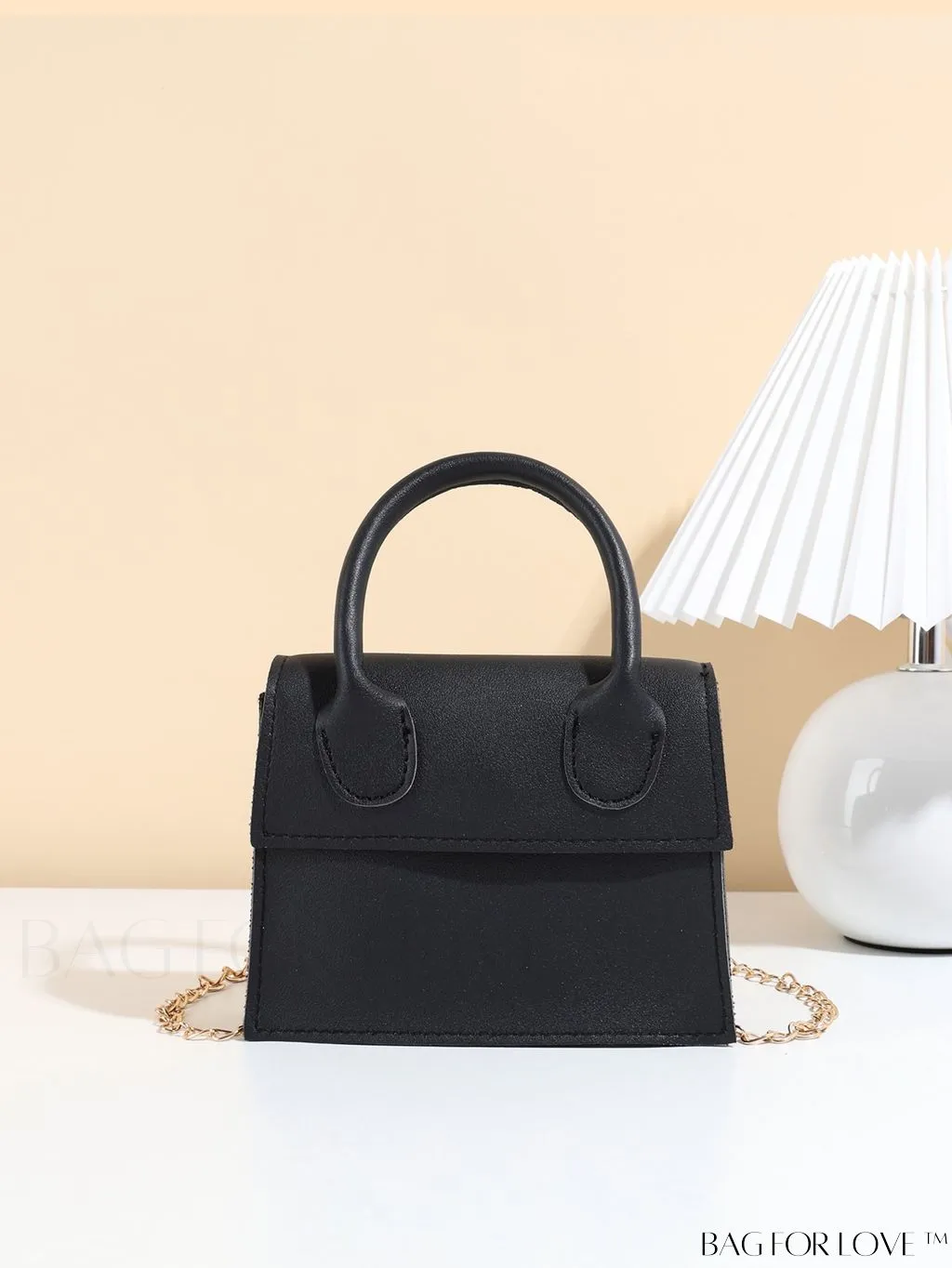 BagForLove - Funky Neon Pink Mini Square Bag with Chain Flap - PU Leather