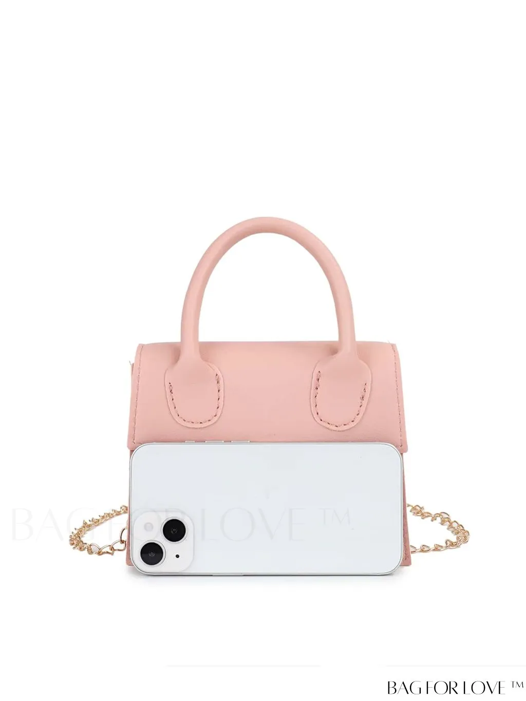 BagForLove - Funky Neon Pink Mini Square Bag with Chain Flap - PU Leather