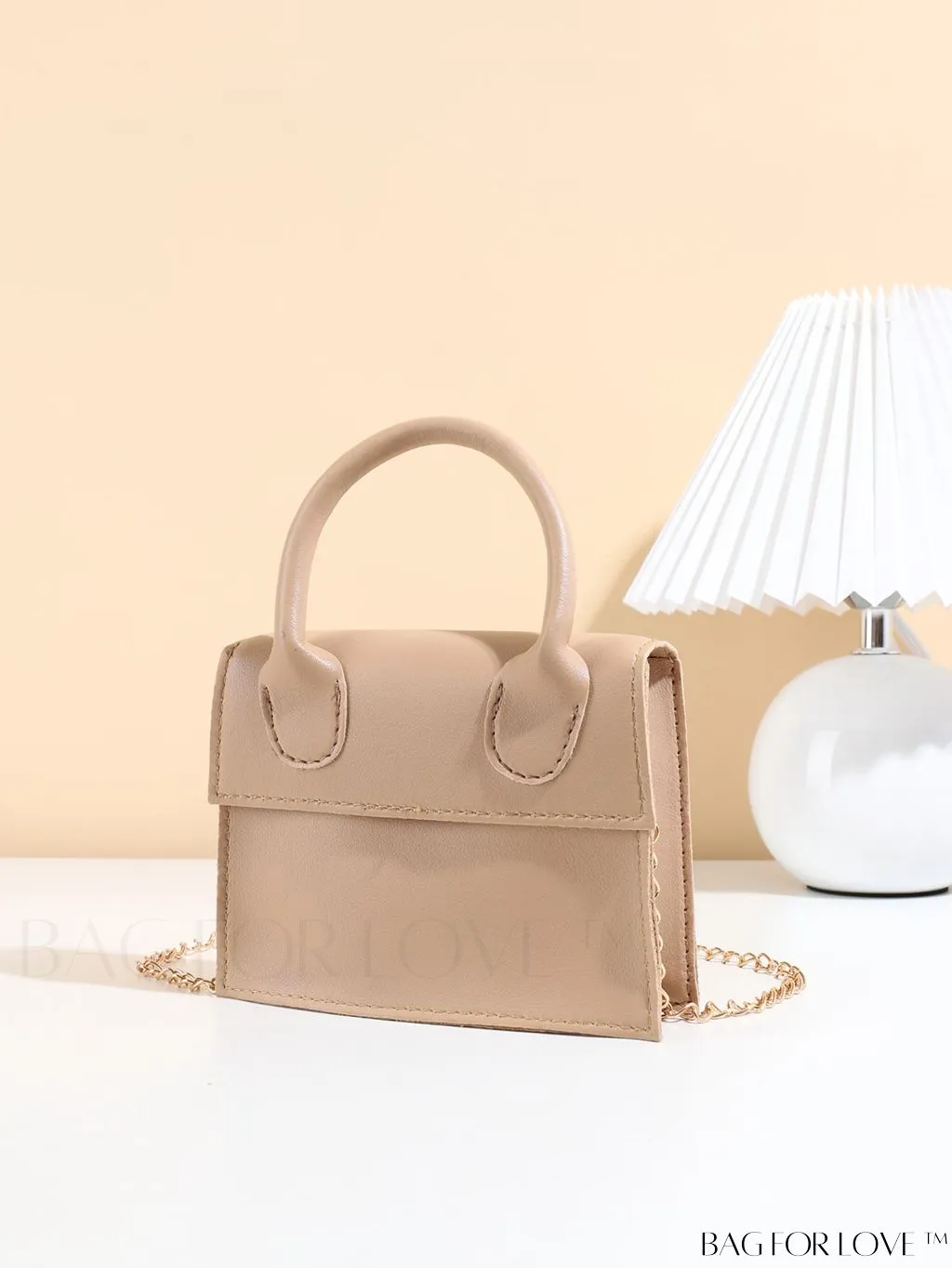 BagForLove - Funky Neon Pink Mini Square Bag with Chain Flap - PU Leather