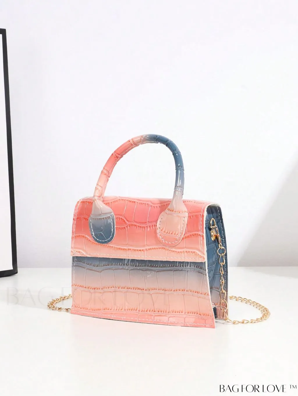 BagForLove - Funky Neon Pink Mini Square Bag with Chain Flap - PU Leather