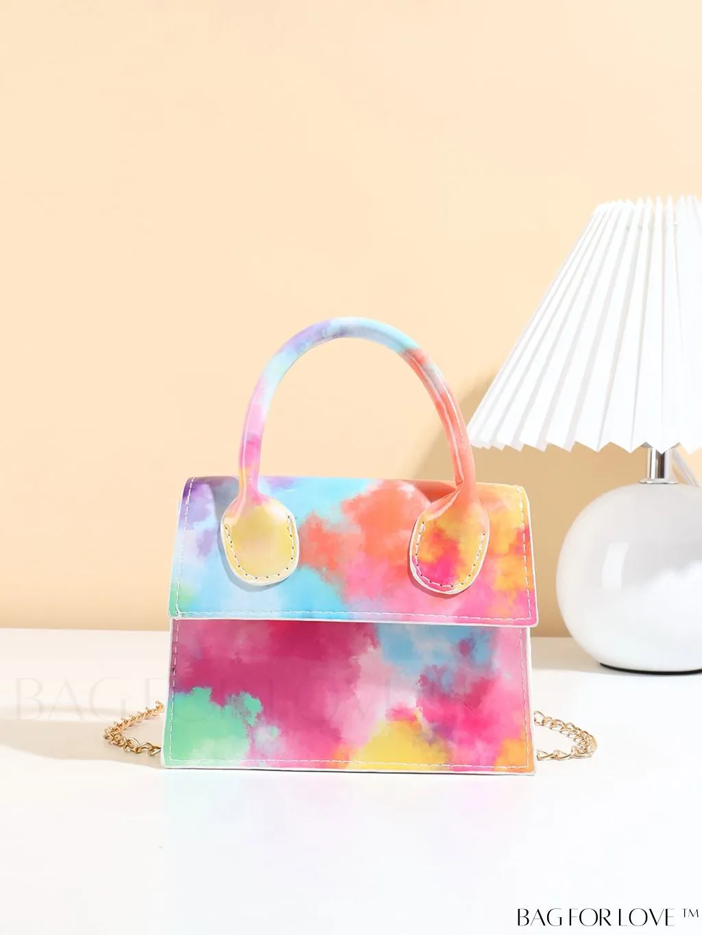 BagForLove - Funky Neon Pink Mini Square Bag with Chain Flap - PU Leather