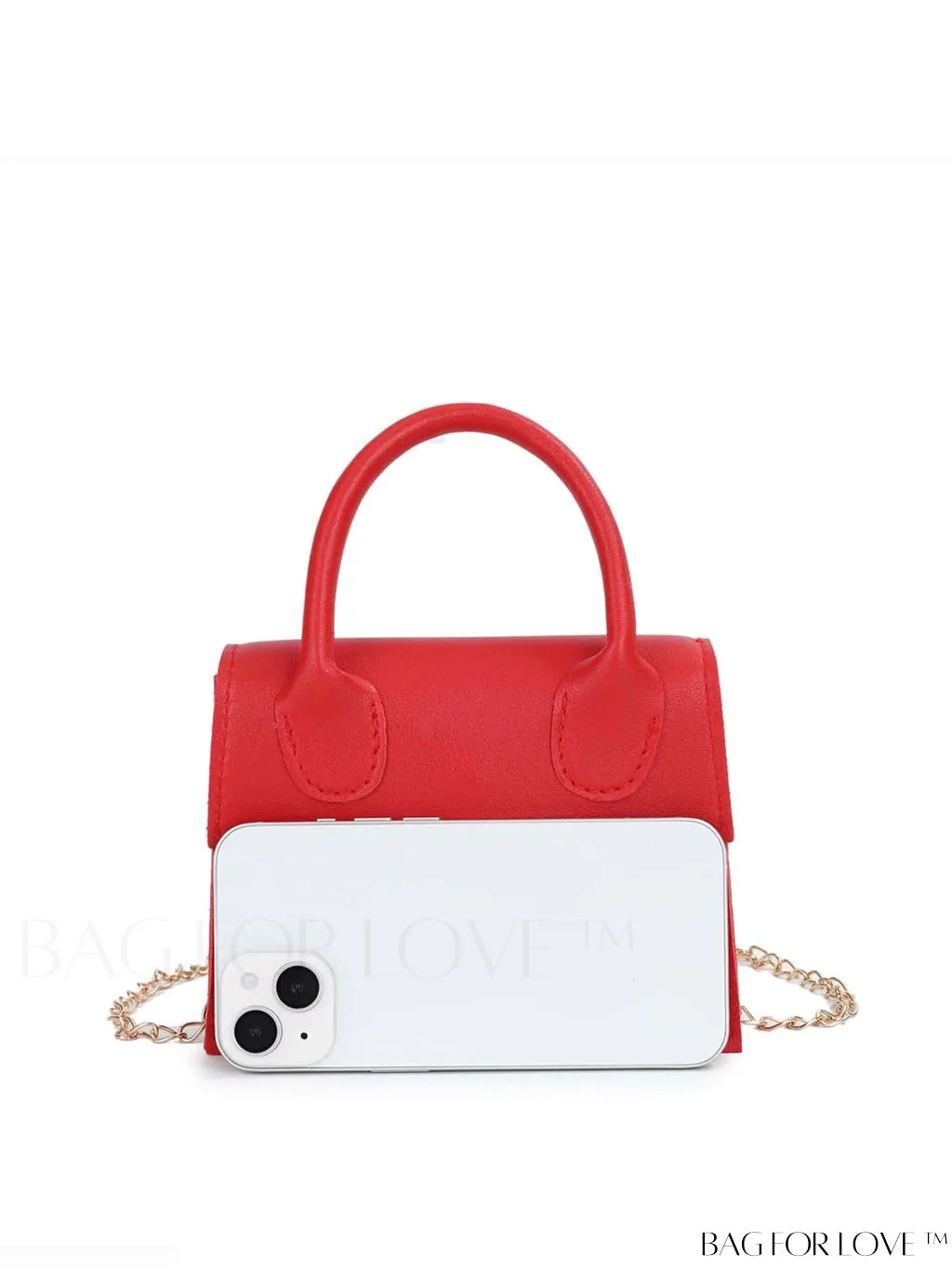 BagForLove - Funky Neon Pink Mini Square Bag with Chain Flap - PU Leather