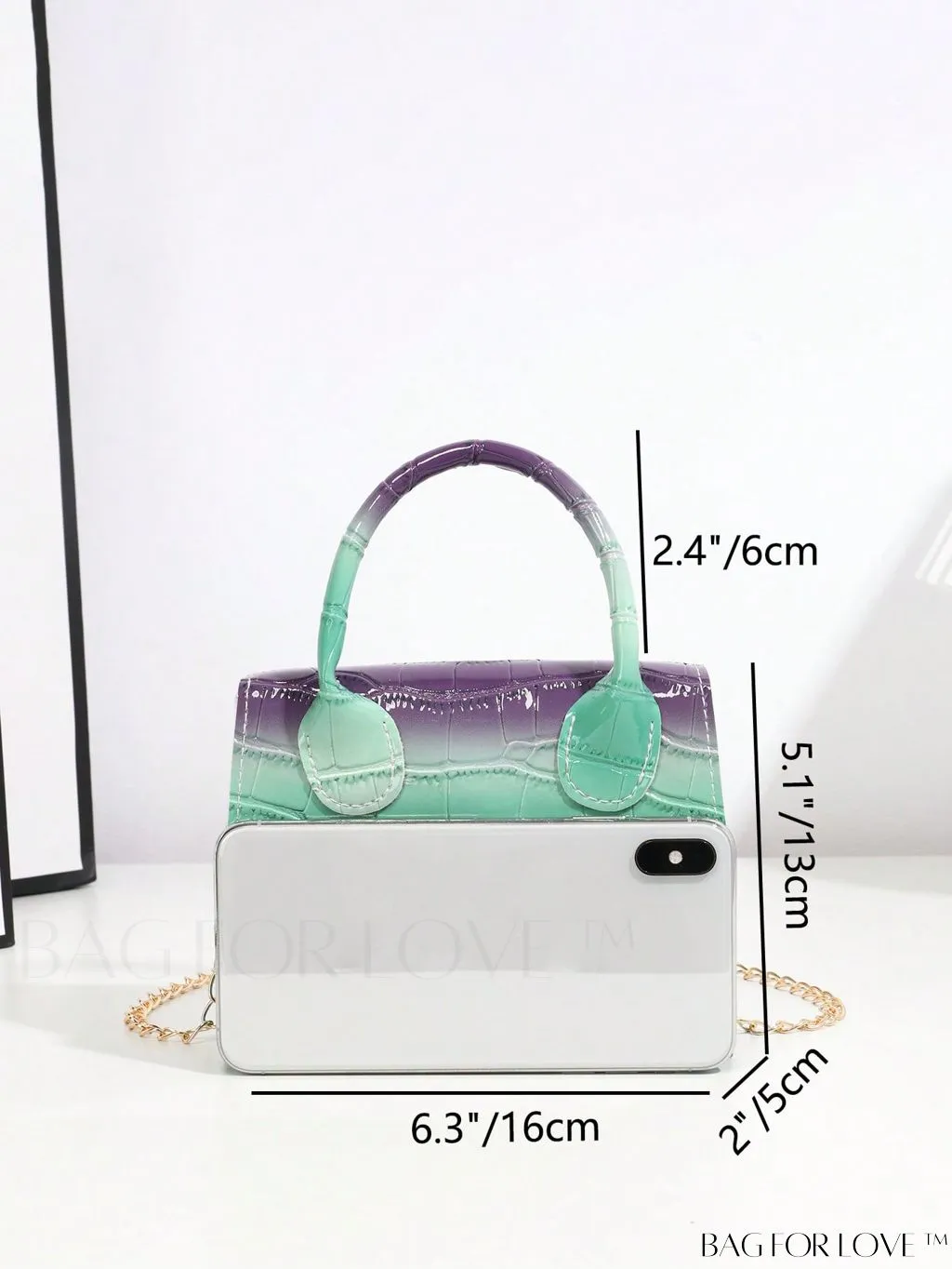 BagForLove - Funky Neon Pink Mini Square Bag with Chain Flap - PU Leather