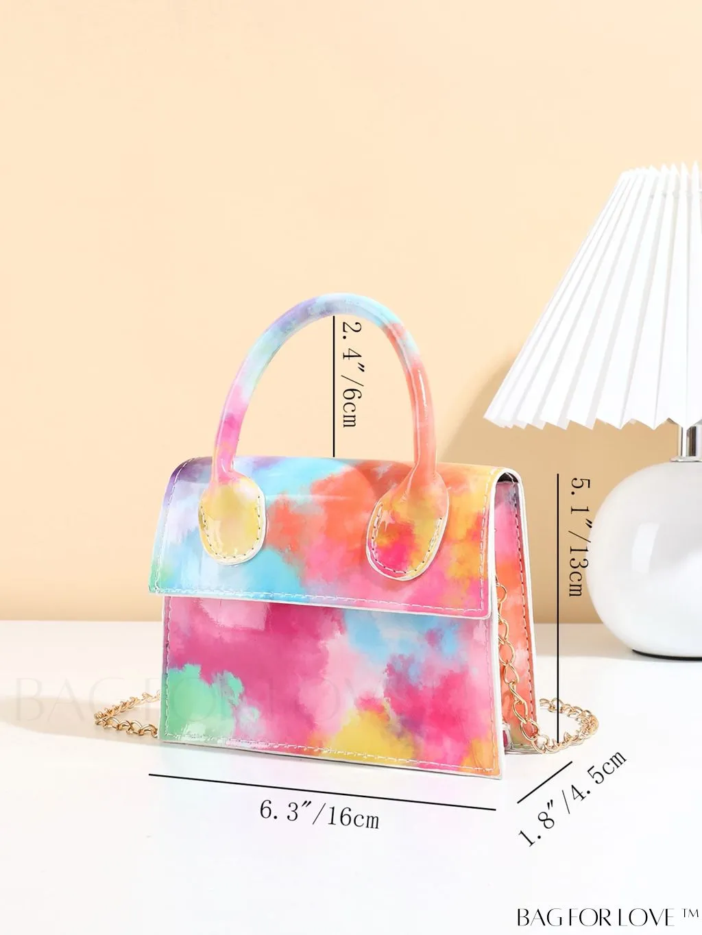 BagForLove - Funky Neon Pink Mini Square Bag with Chain Flap - PU Leather