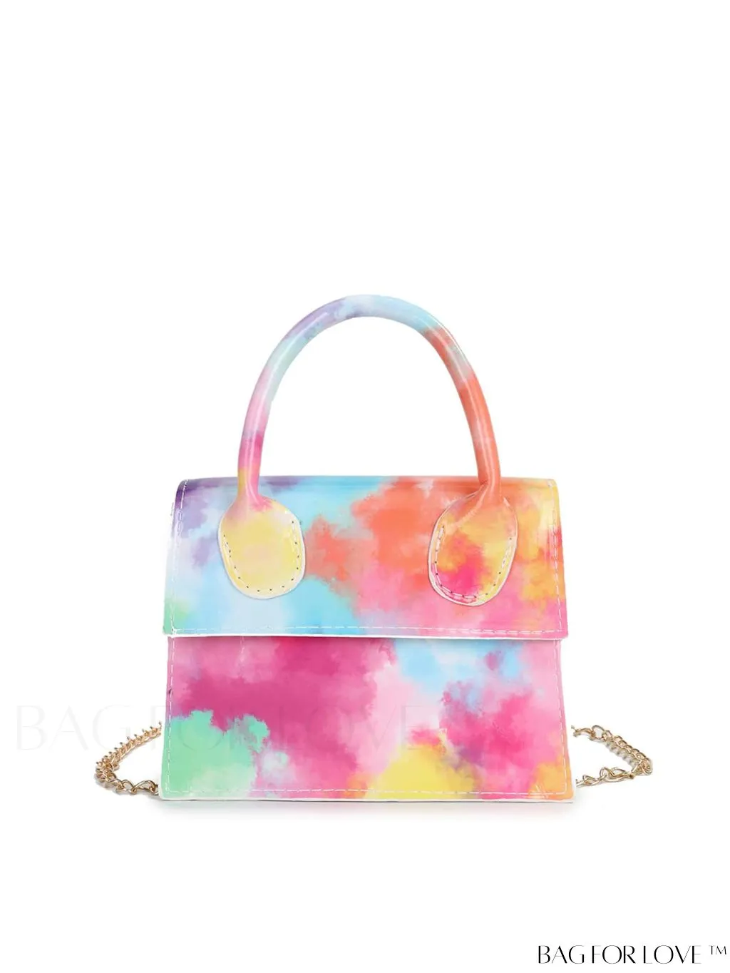 BagForLove - Funky Neon Pink Mini Square Bag with Chain Flap - PU Leather