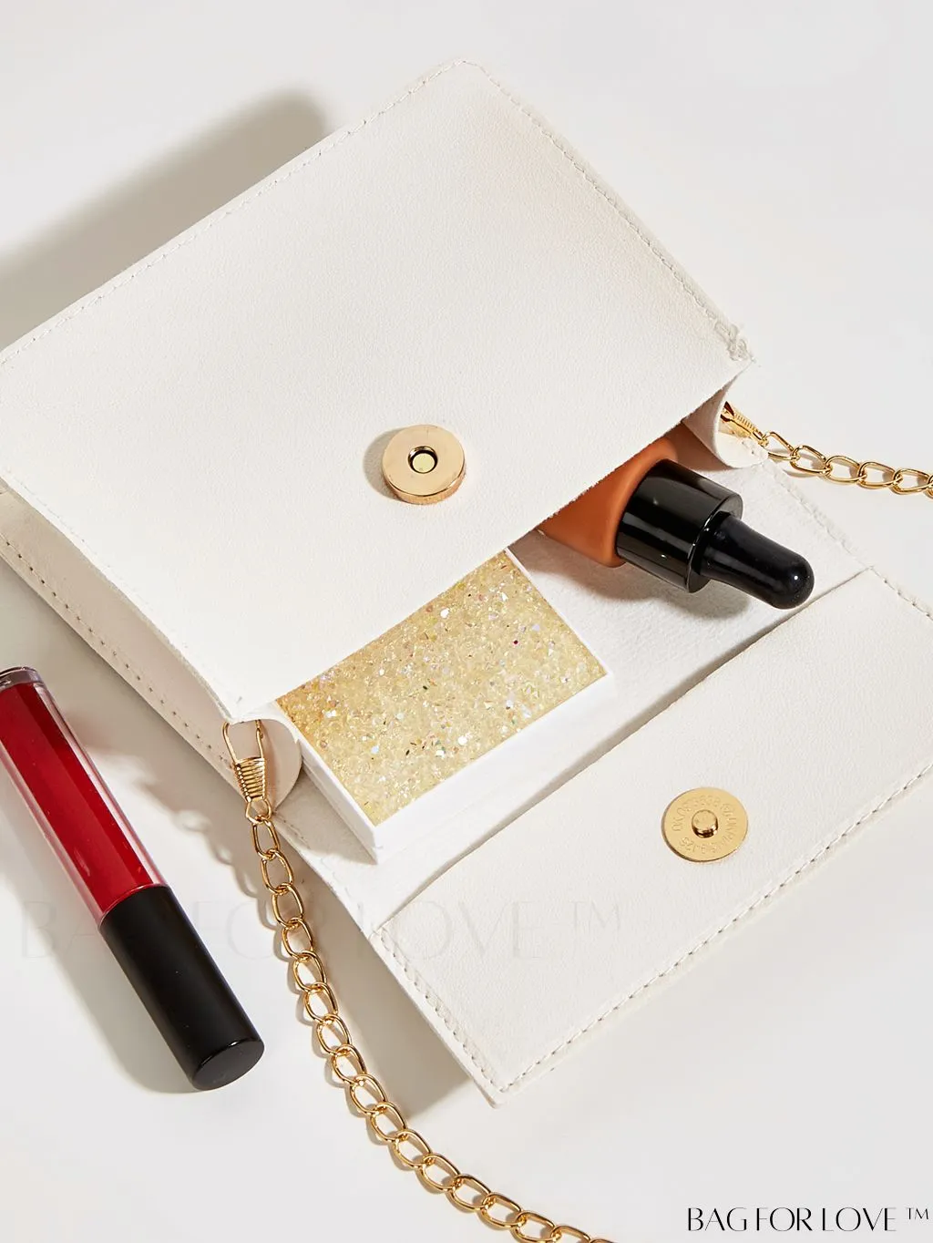 BagForLove - Funky Neon Pink Mini Square Bag with Chain Flap - PU Leather