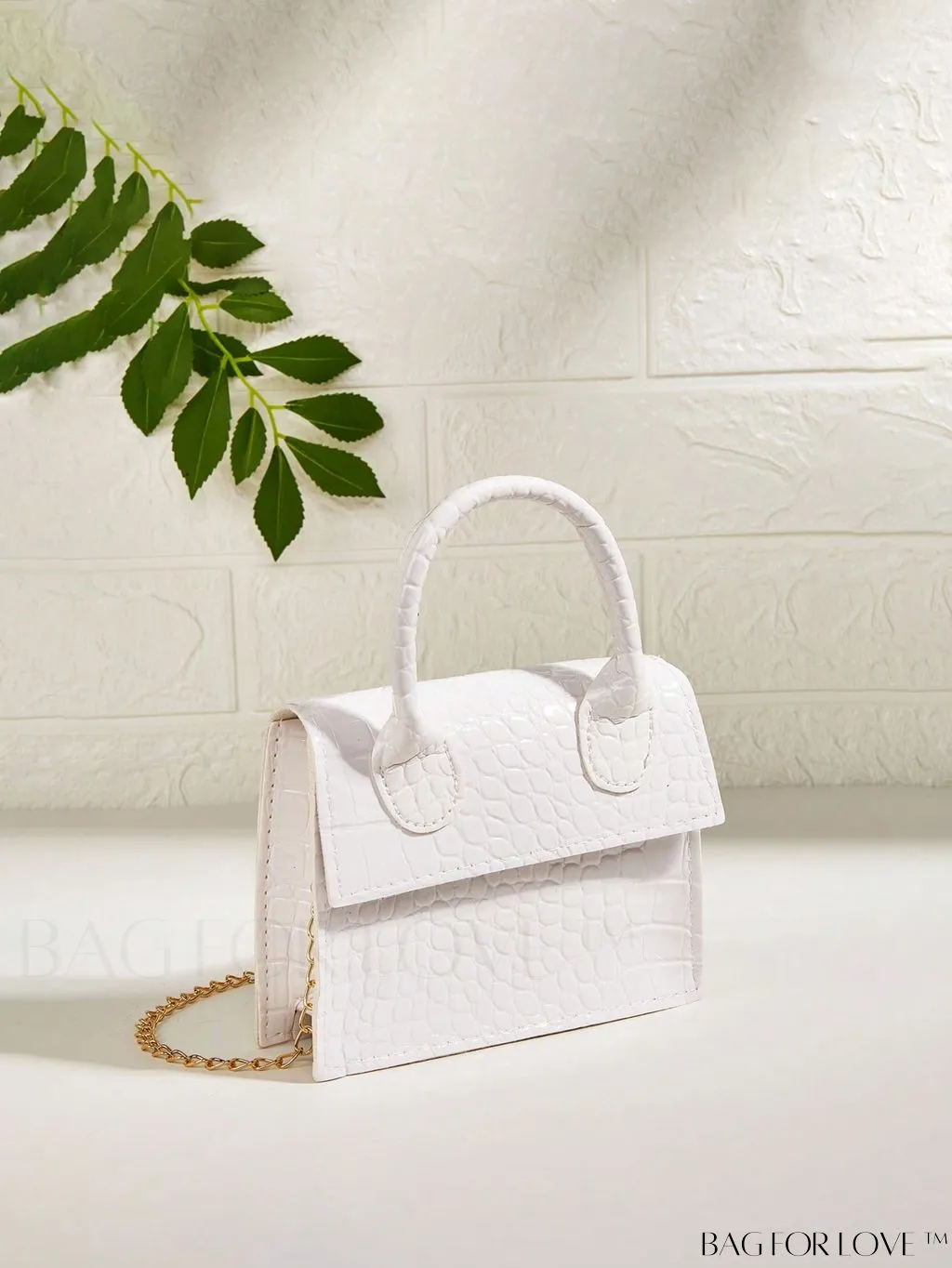 BagForLove - Funky Neon Pink Mini Square Bag with Chain Flap - PU Leather