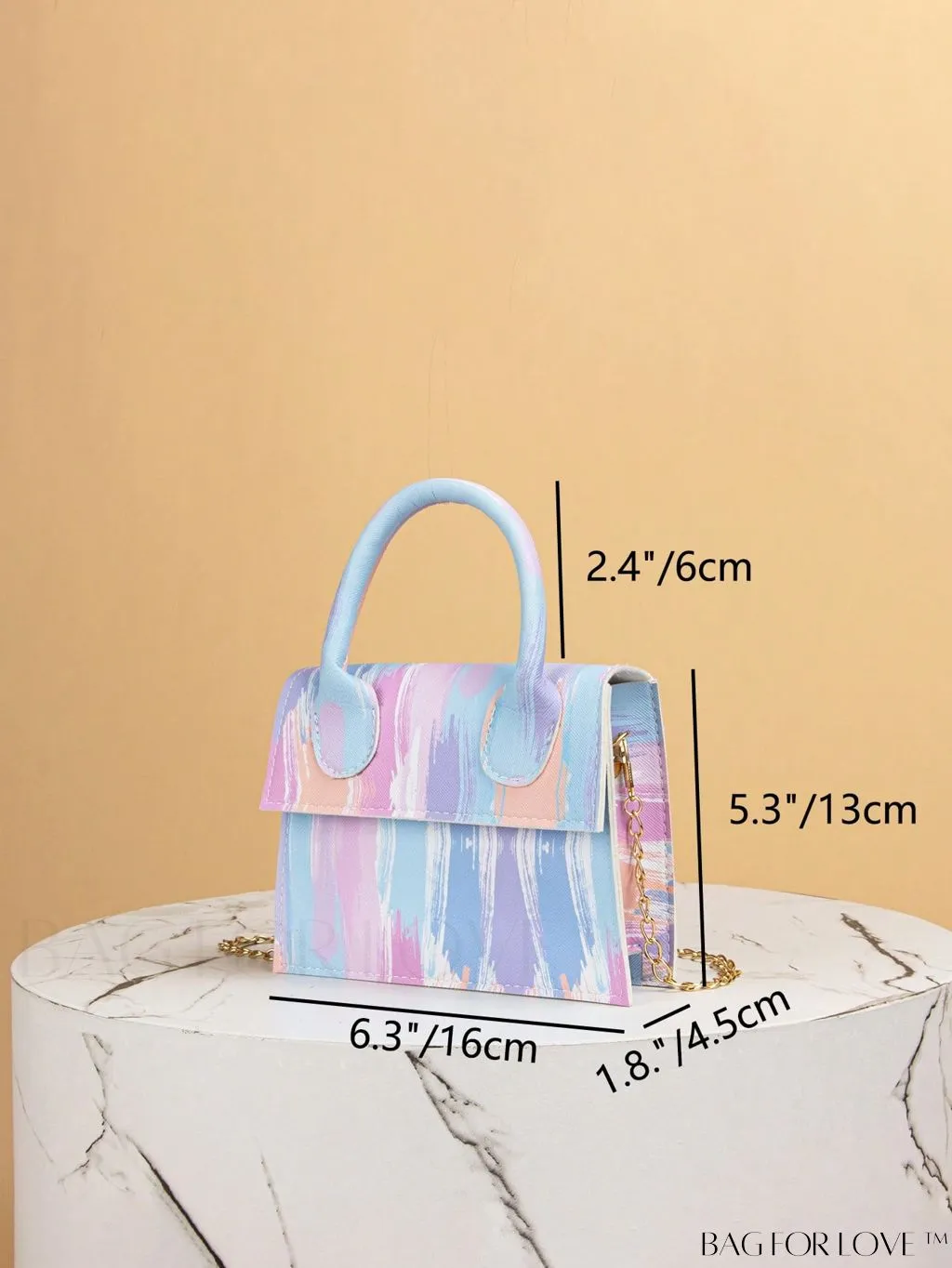 BagForLove - Funky Neon Pink Mini Square Bag with Chain Flap - PU Leather