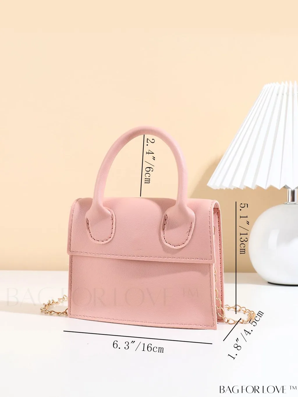 BagForLove - Funky Neon Pink Mini Square Bag with Chain Flap - PU Leather