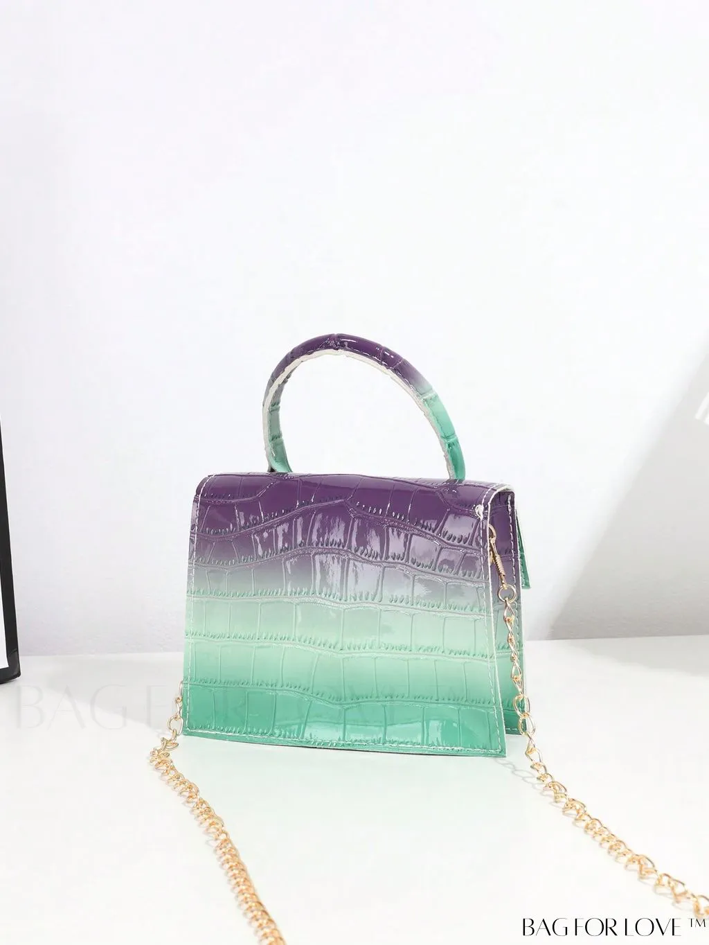 BagForLove - Funky Neon Pink Mini Square Bag with Chain Flap - PU Leather