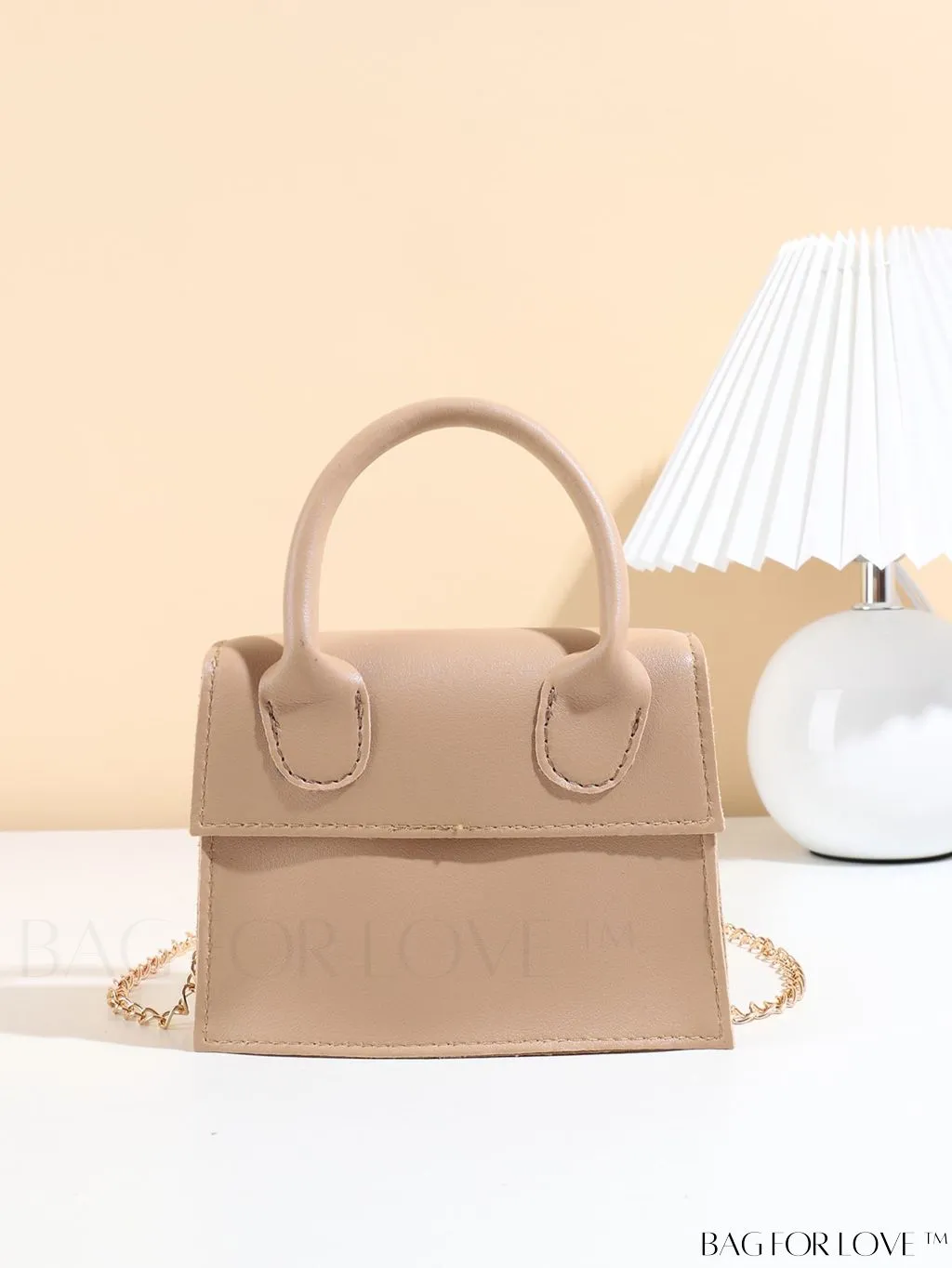 BagForLove - Funky Neon Pink Mini Square Bag with Chain Flap - PU Leather