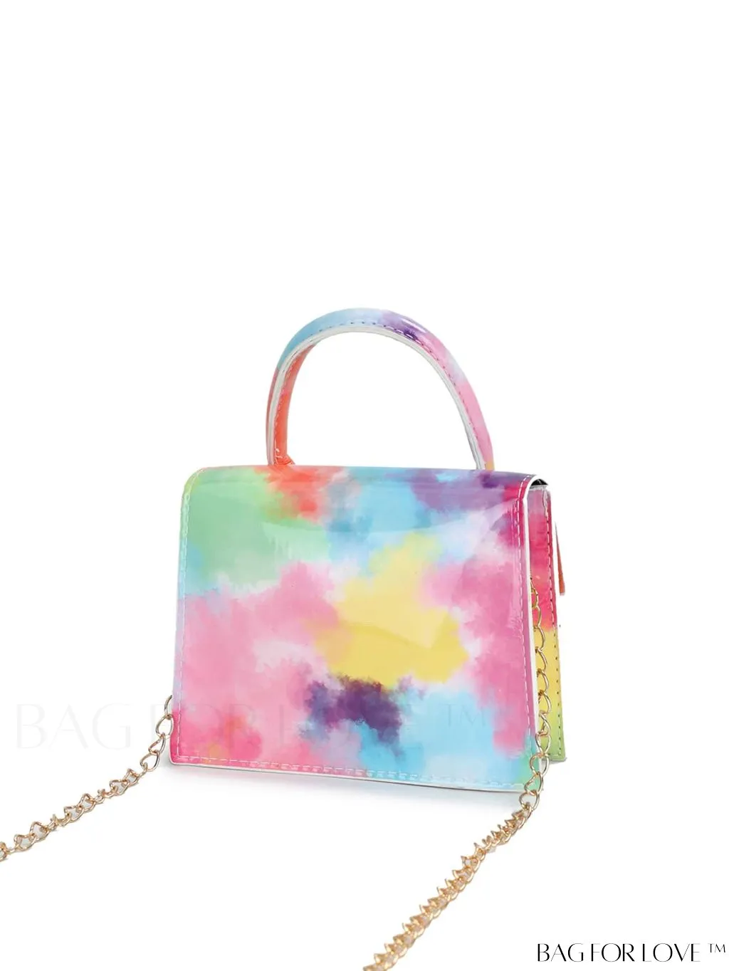BagForLove - Funky Neon Pink Mini Square Bag with Chain Flap - PU Leather
