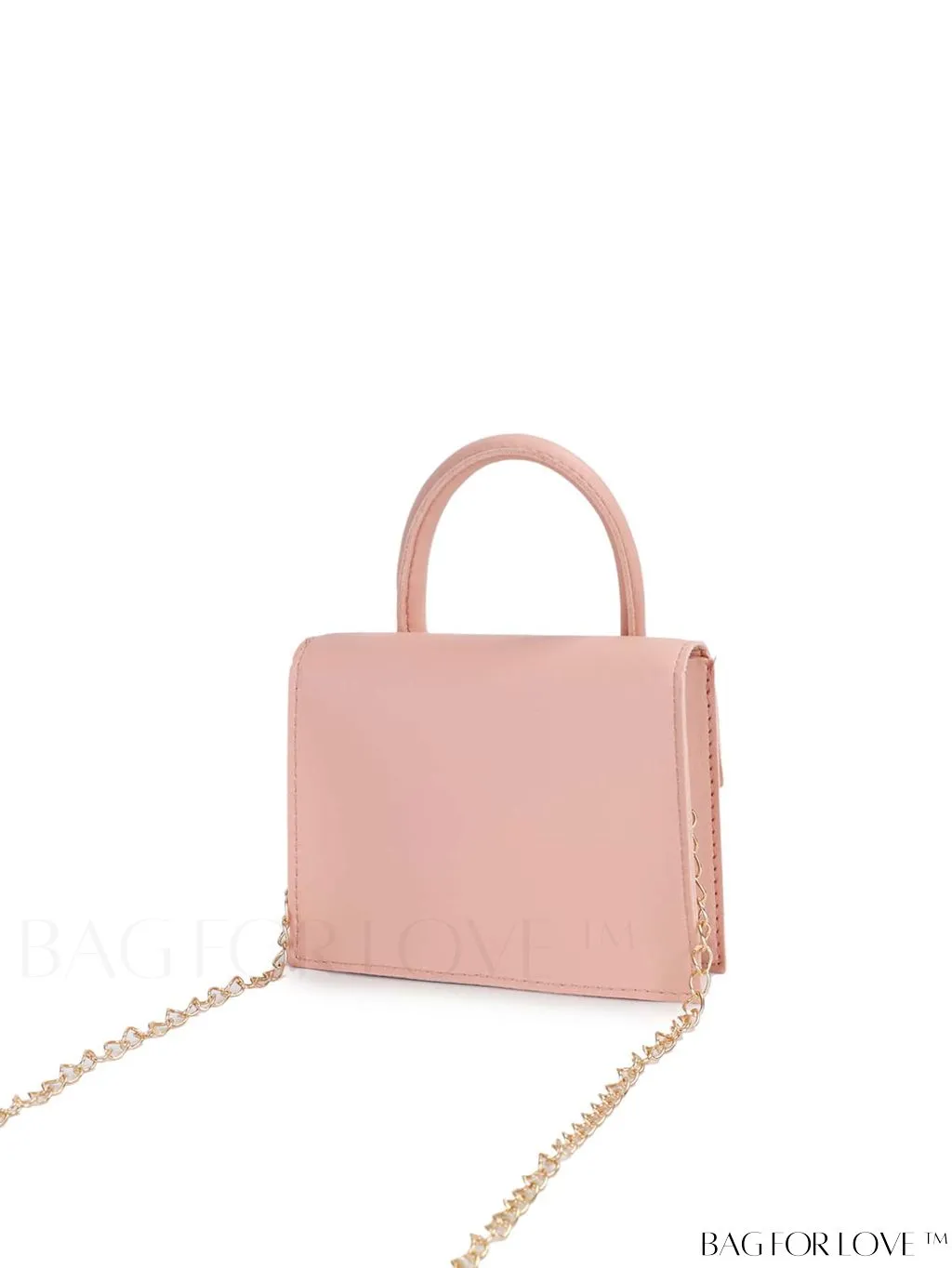 BagForLove - Funky Neon Pink Mini Square Bag with Chain Flap - PU Leather