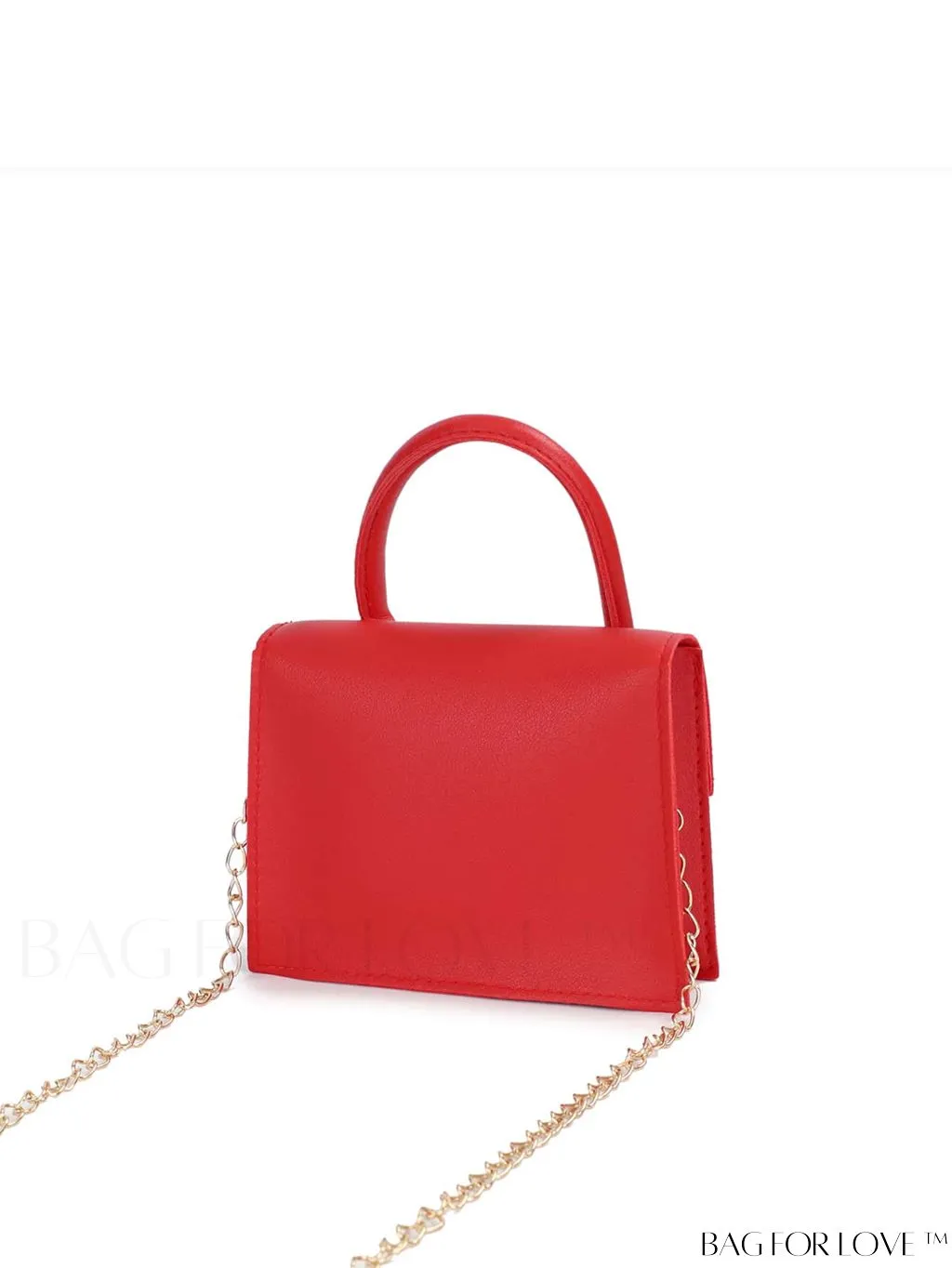 BagForLove - Funky Neon Pink Mini Square Bag with Chain Flap - PU Leather