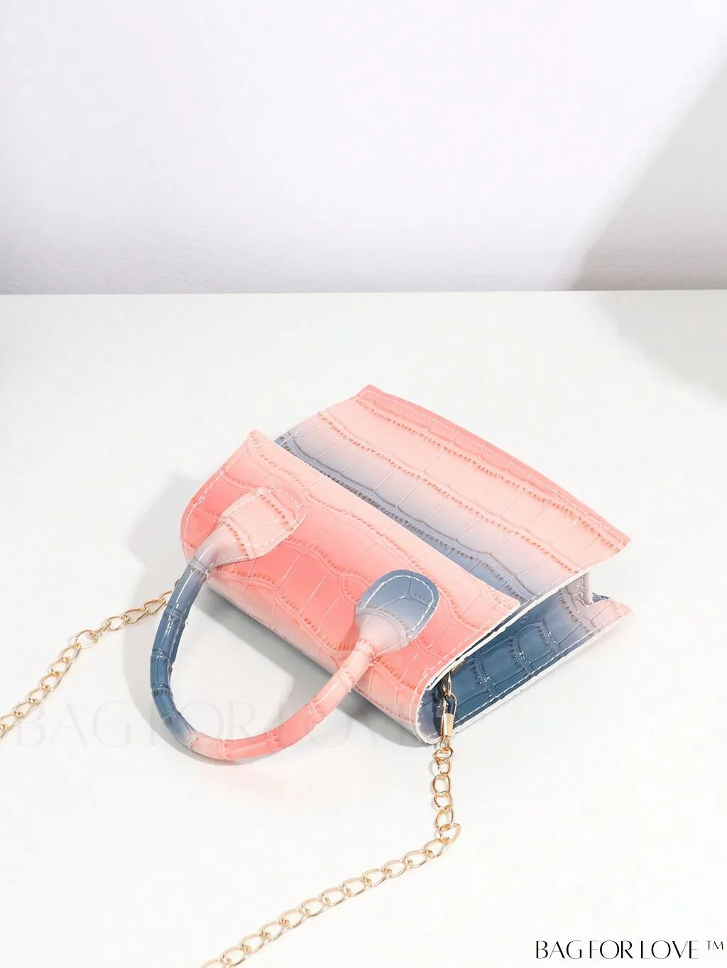 BagForLove - Funky Neon Pink Mini Square Bag with Chain Flap - PU Leather