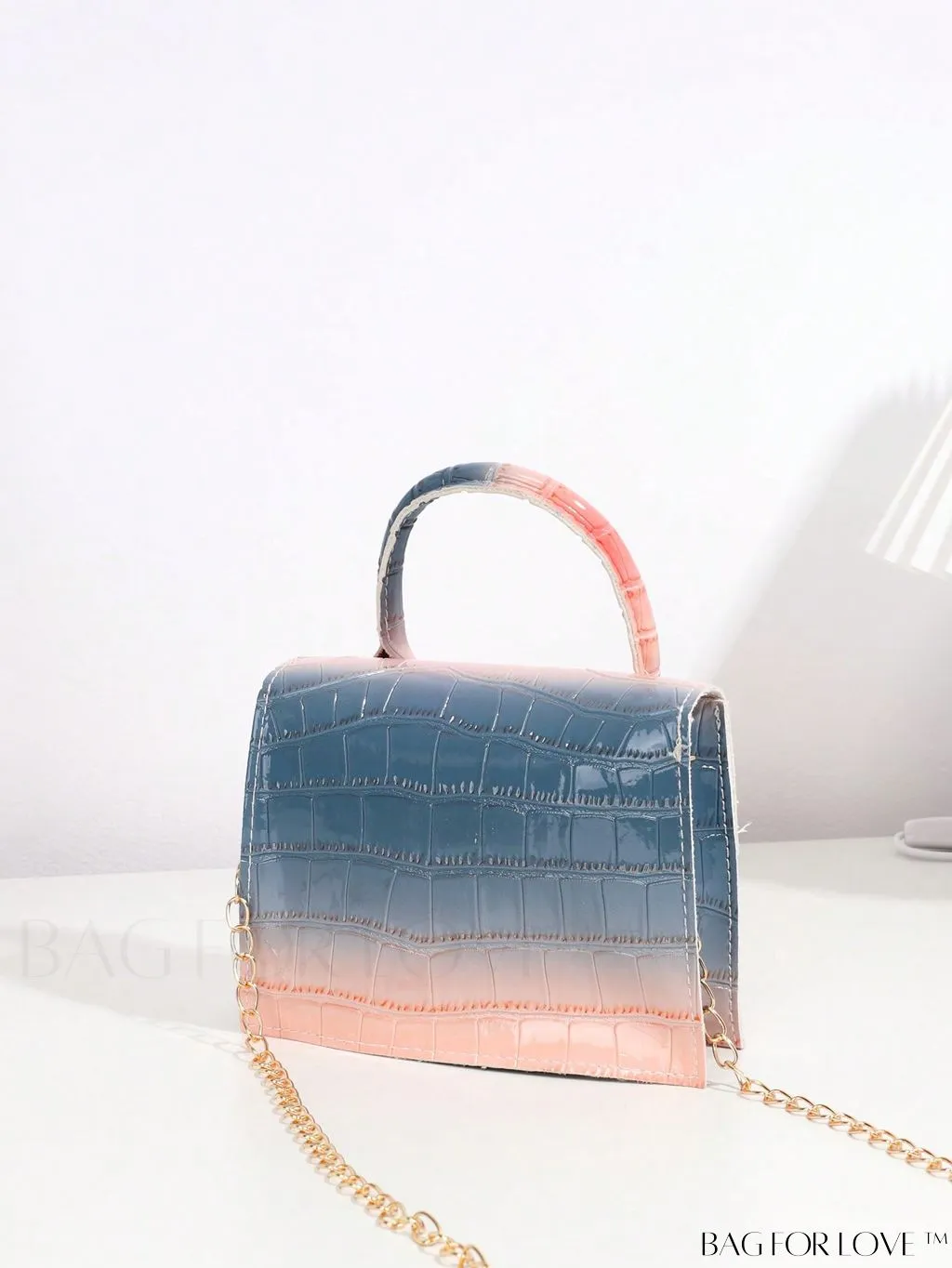 BagForLove - Funky Neon Pink Mini Square Bag with Chain Flap - PU Leather