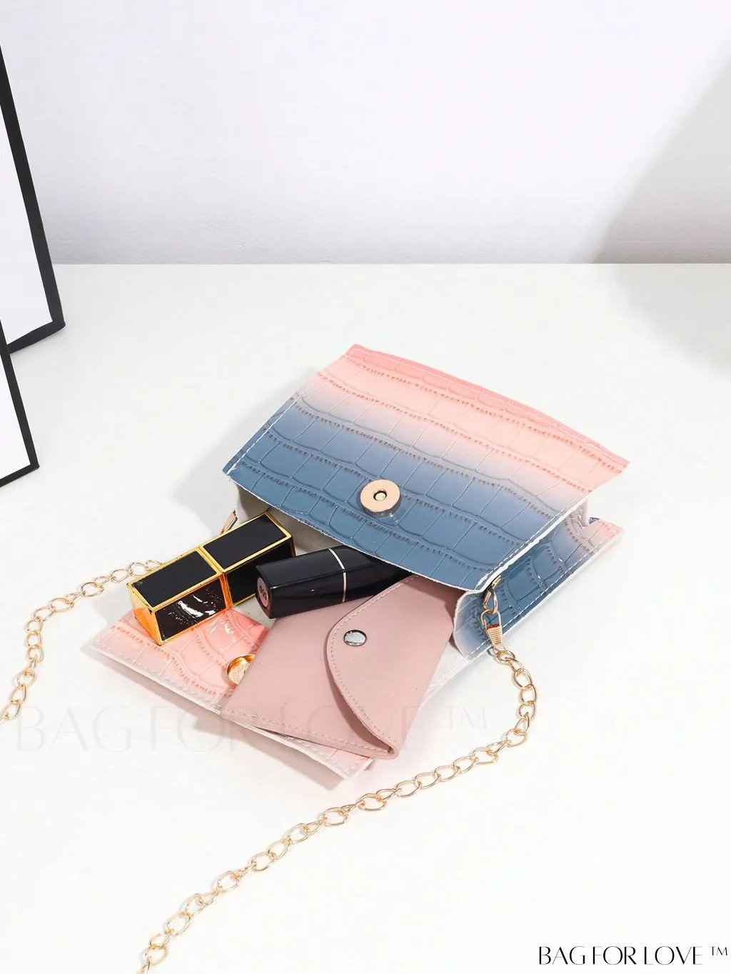 BagForLove - Funky Neon Pink Mini Square Bag with Chain Flap - PU Leather