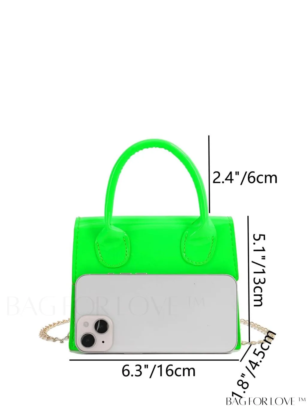 BagForLove - Funky Neon Pink Mini Square Bag with Chain Flap - PU Leather