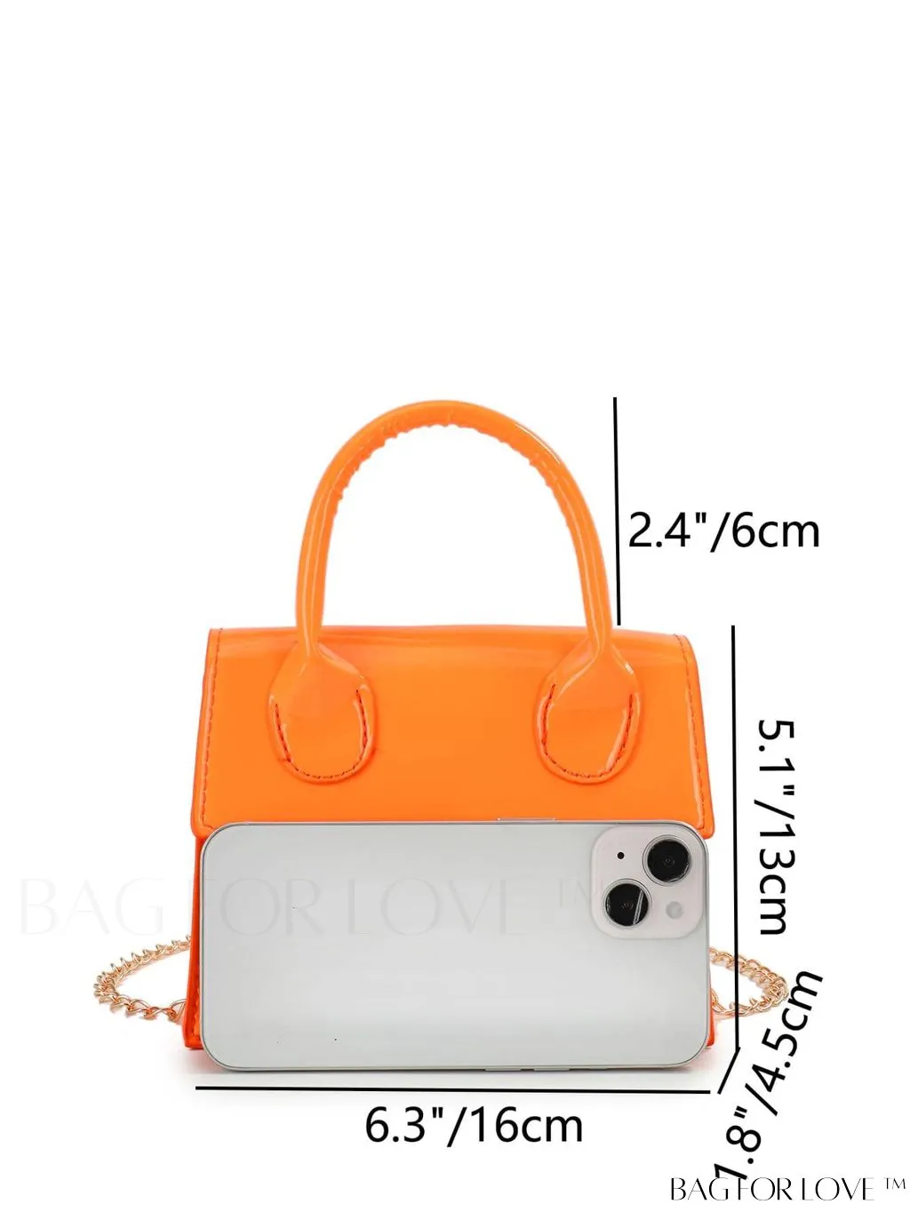 BagForLove - Funky Neon Pink Mini Square Bag with Chain Flap - PU Leather