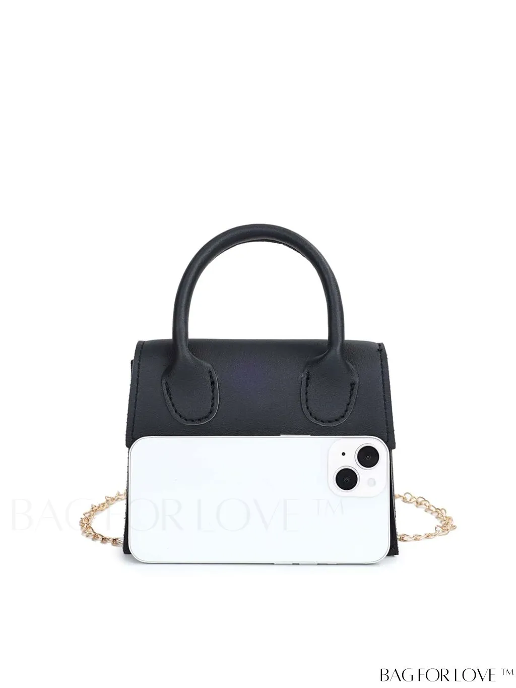 BagForLove - Funky Neon Pink Mini Square Bag with Chain Flap - PU Leather