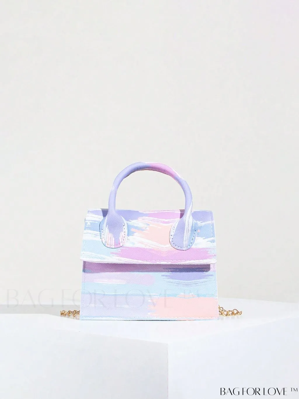 BagForLove - Funky Neon Pink Mini Square Bag with Chain Flap - PU Leather