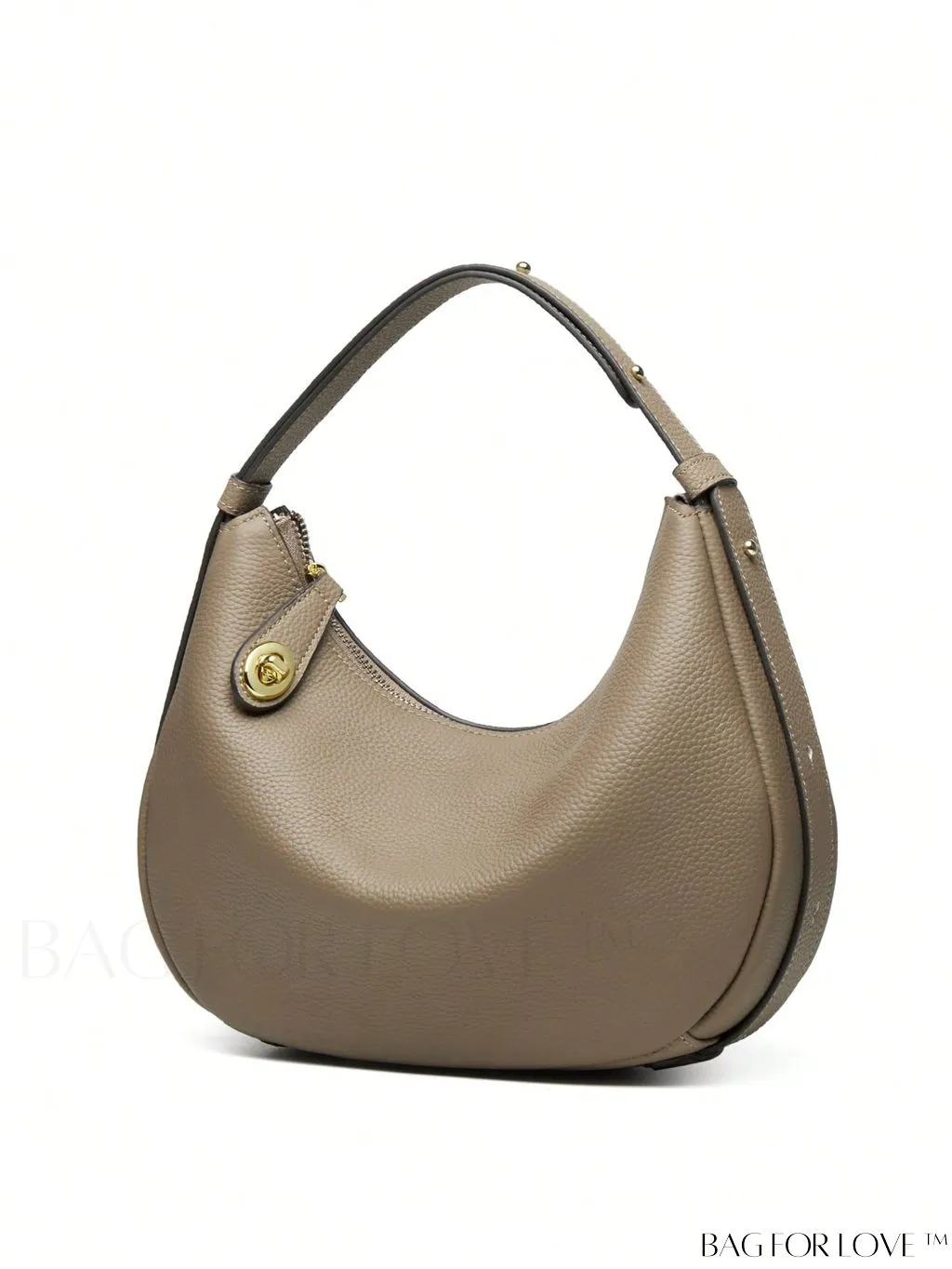 BagForLove - Genuine Leather Litchi Embossed Hobo Bag - Sophisticated and Stylish