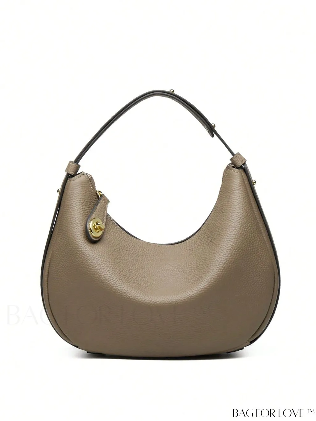 BagForLove - Genuine Leather Litchi Embossed Hobo Bag - Sophisticated and Stylish